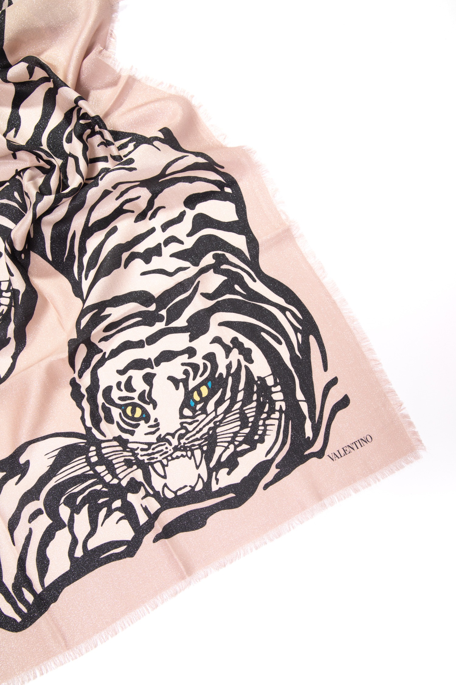 Valentino Tuch mit Tigermuster in Altrosa, Gold und Schwarz