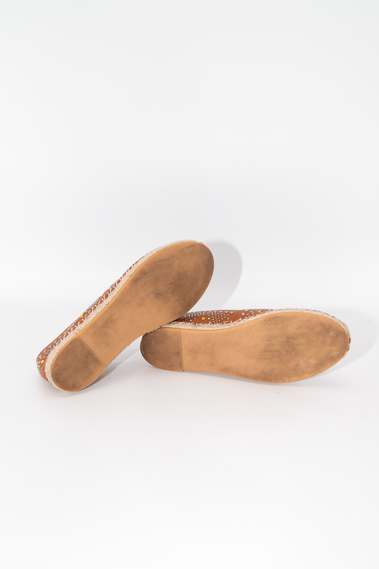 Valentino Espadrilles mit Nieten in Cognac