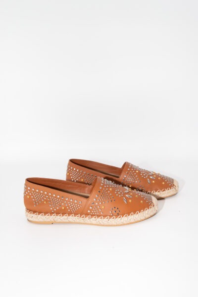 Valentino Espadrilles mit Nieten in Cognac