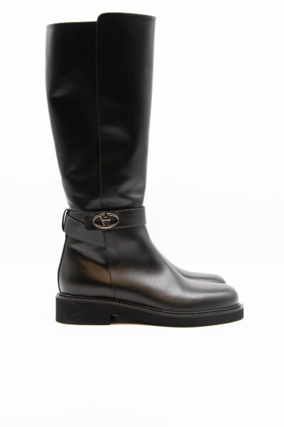 Valentino Stiefel aus Leder in Schwarz