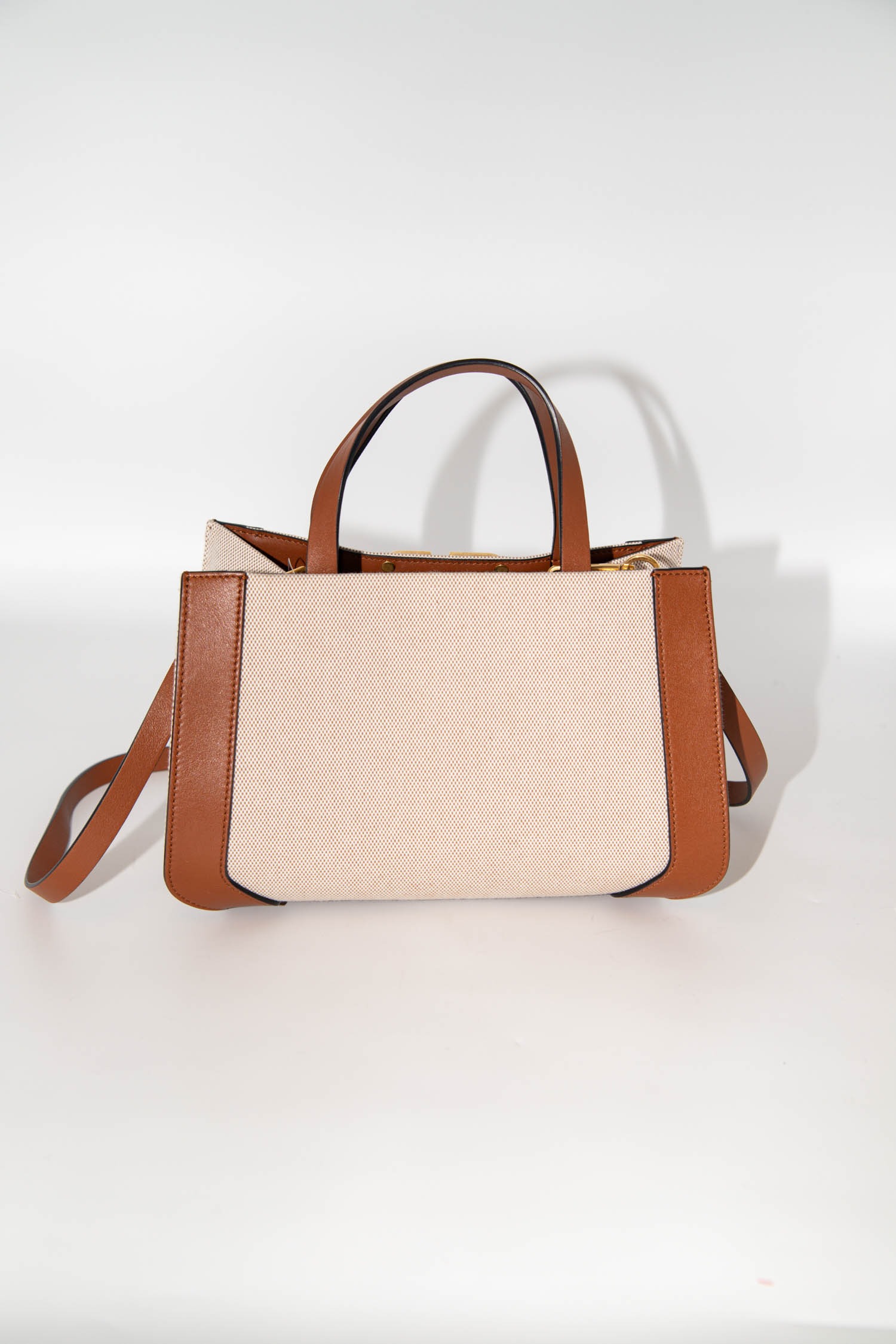 Valentino Canvas-Umhängetasche in Beige und Camel