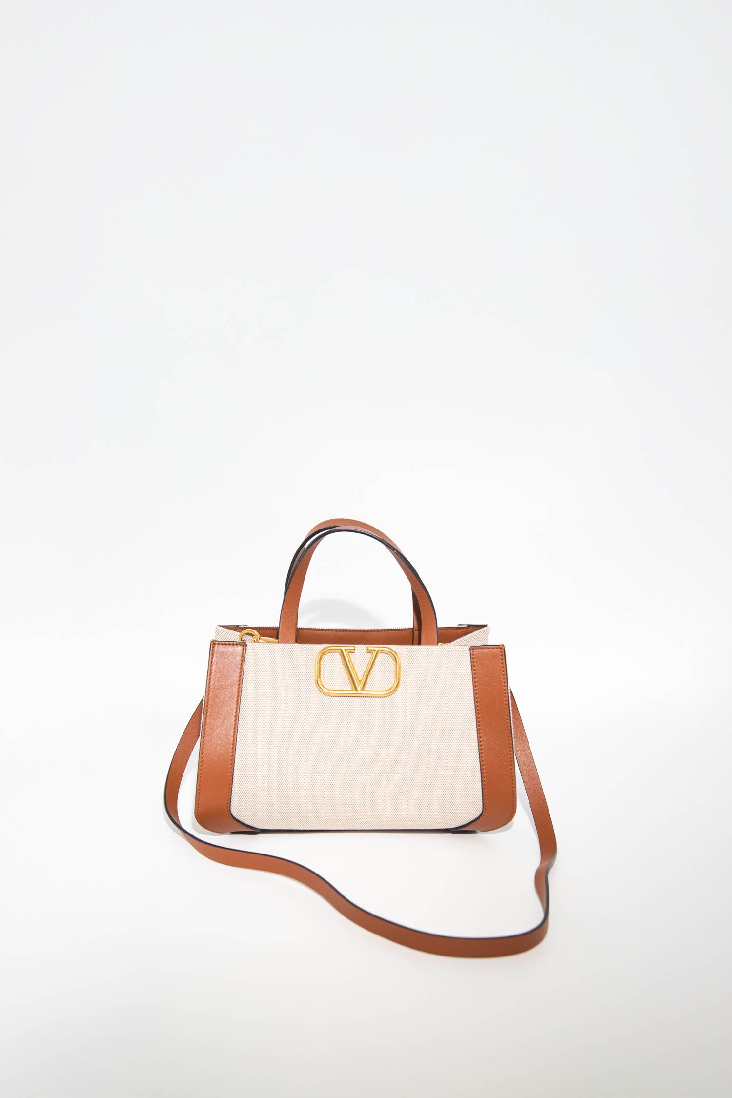 Valentino Canvas-Umhängetasche in Beige und Camel