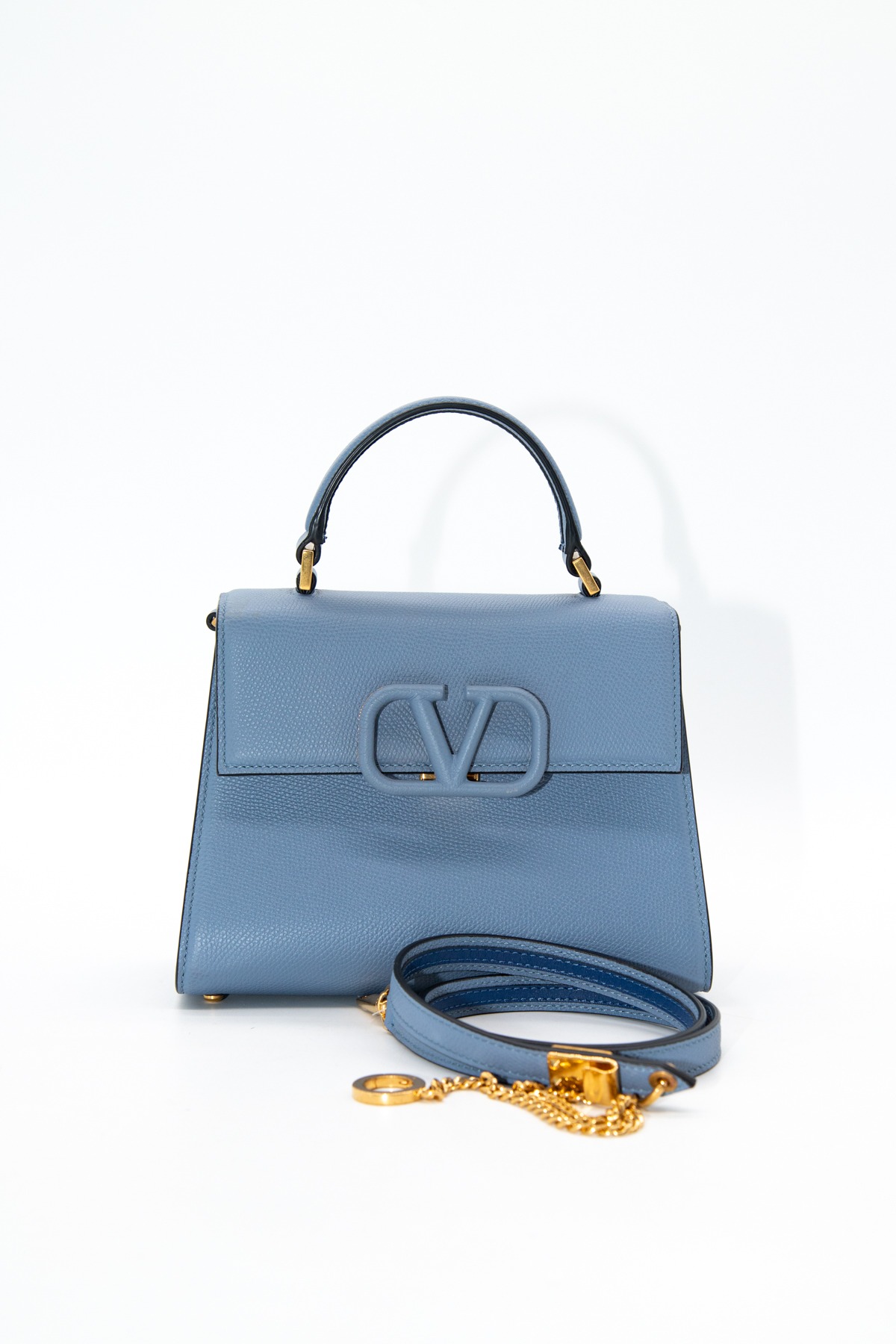 Valentino "VSling" Handtasche in Hellblau und Gold