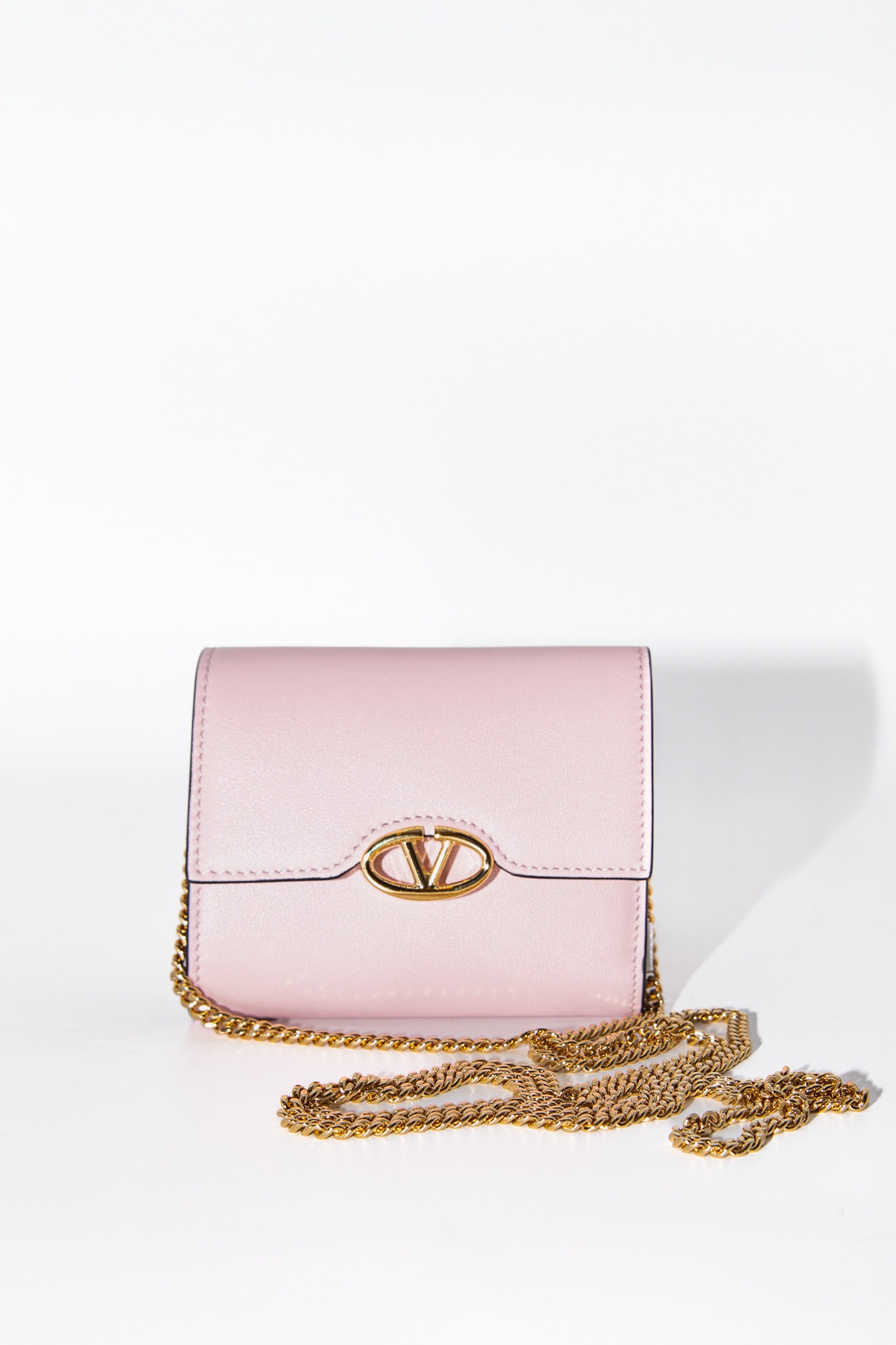 Valentino "Vlogo Signature" Portemonnaie mit Kette in Rosa