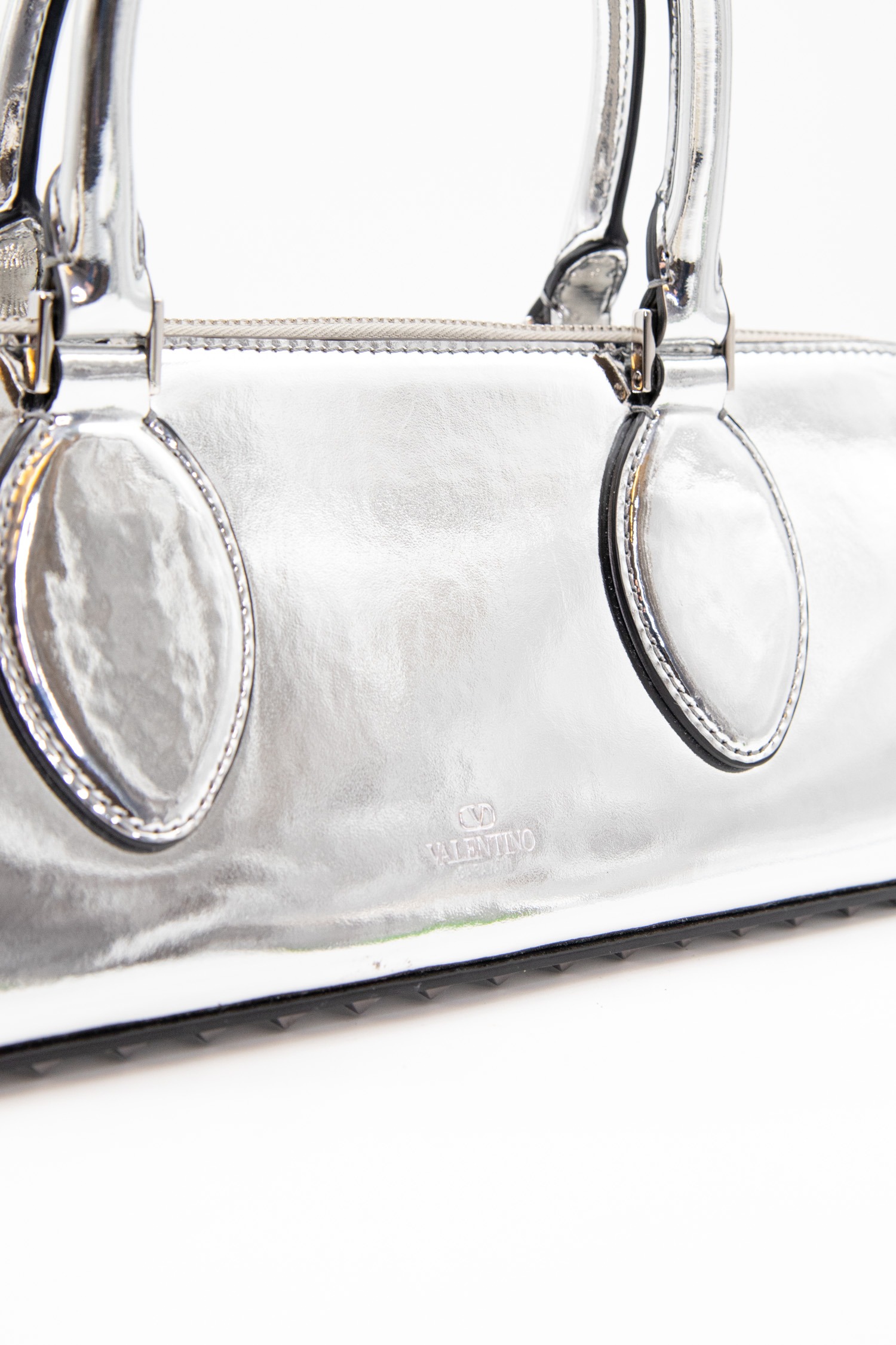 Valentino "Rockstud" Handtasche mit Nieten in Silber