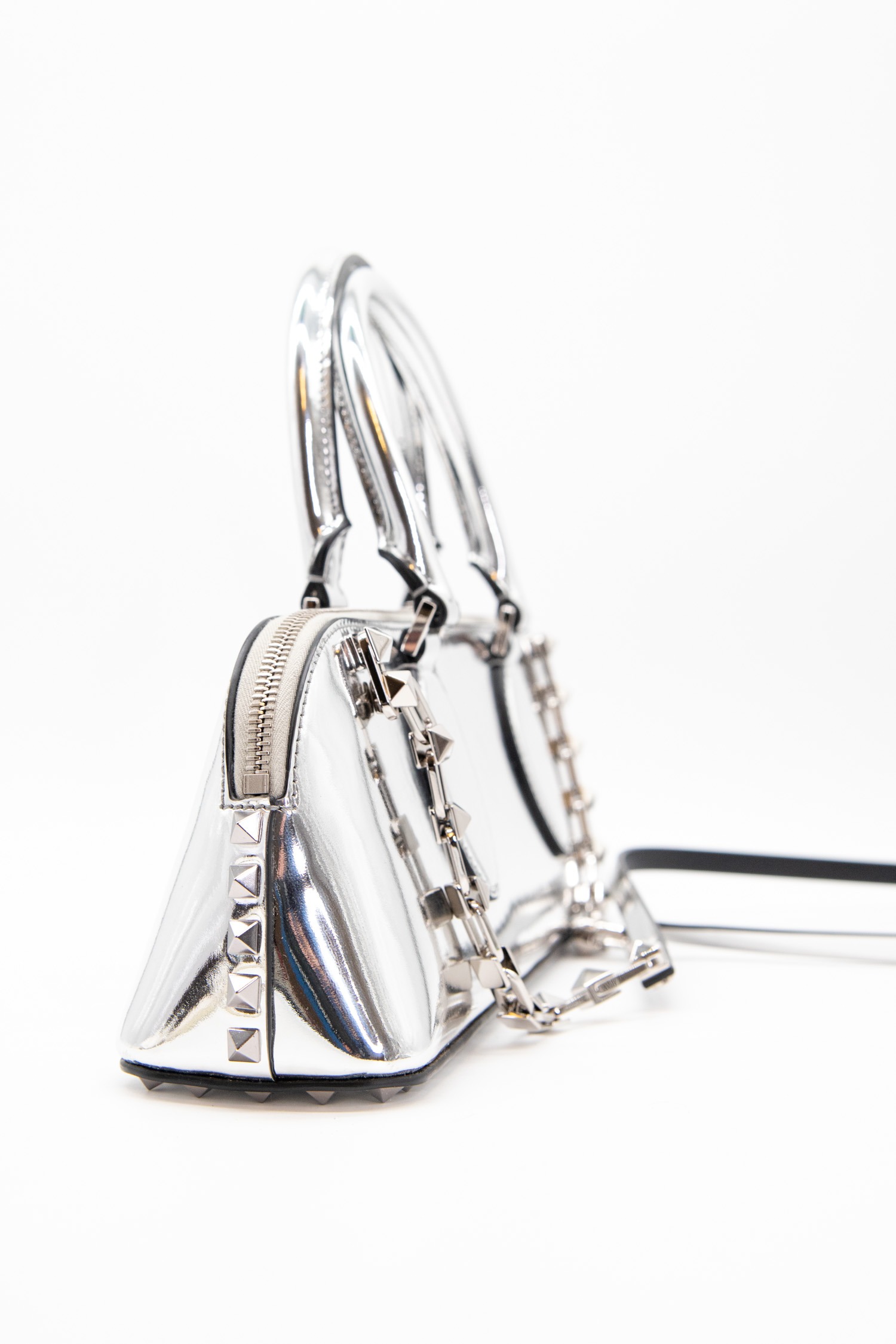 Valentino "Rockstud" Handtasche mit Nieten in Silber