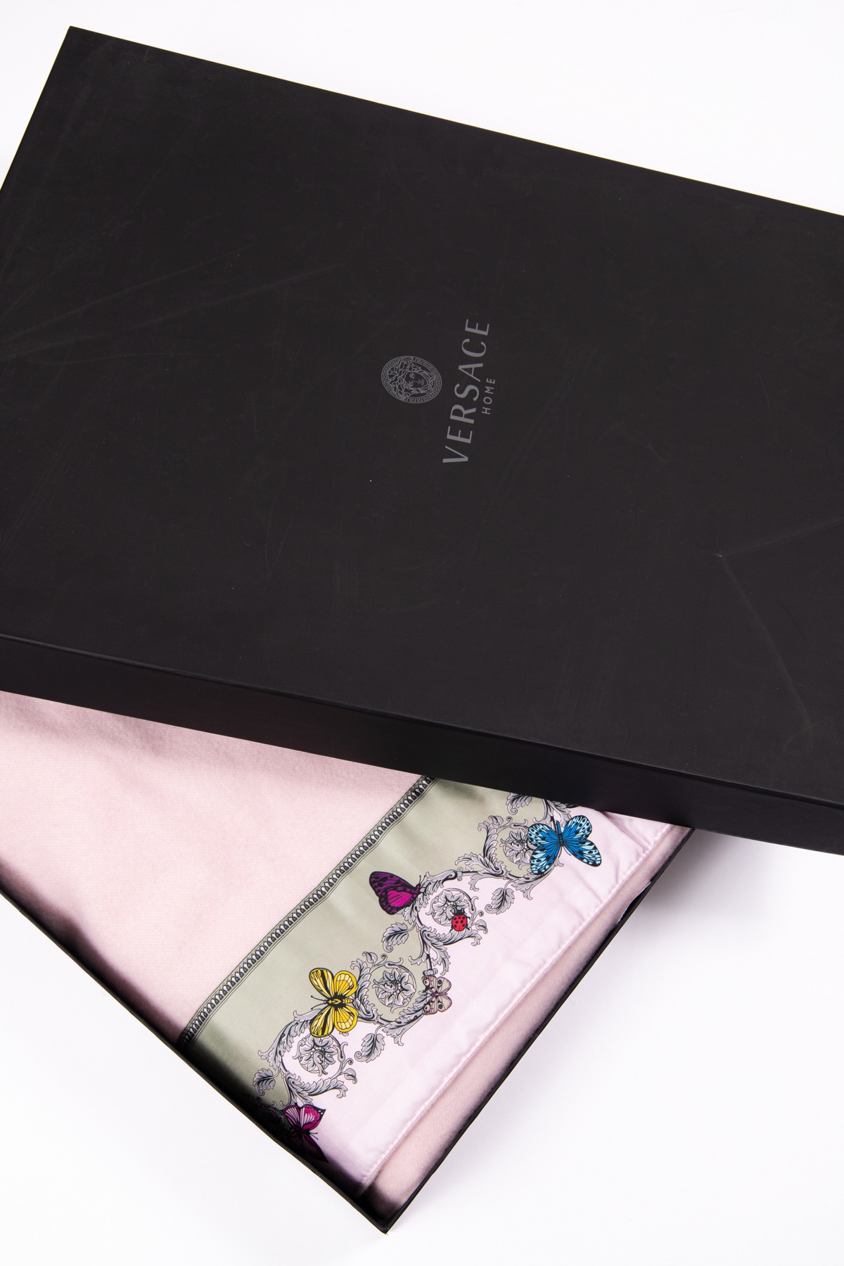 Versace Decke mit Barockem Muster in Rosa und Bunt