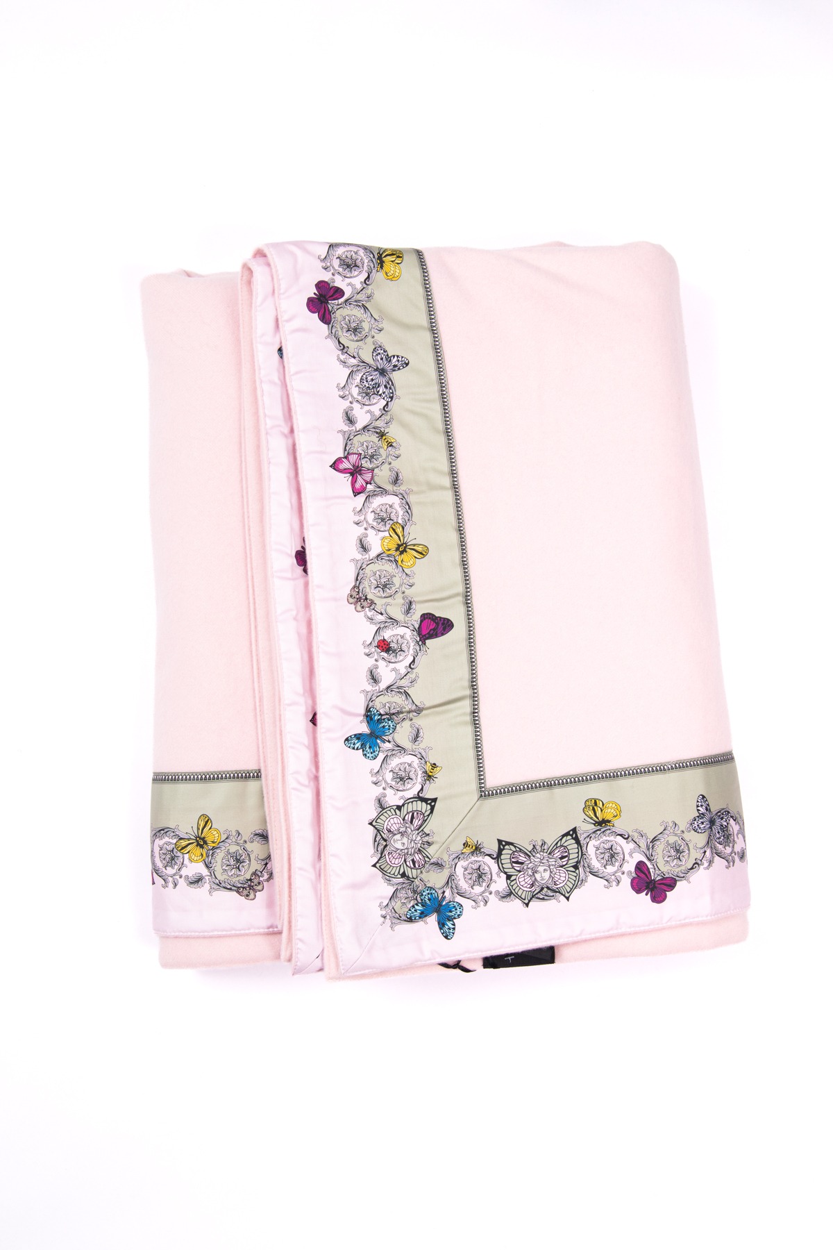 Versace Decke mit Barockem Muster in Rosa und Bunt
