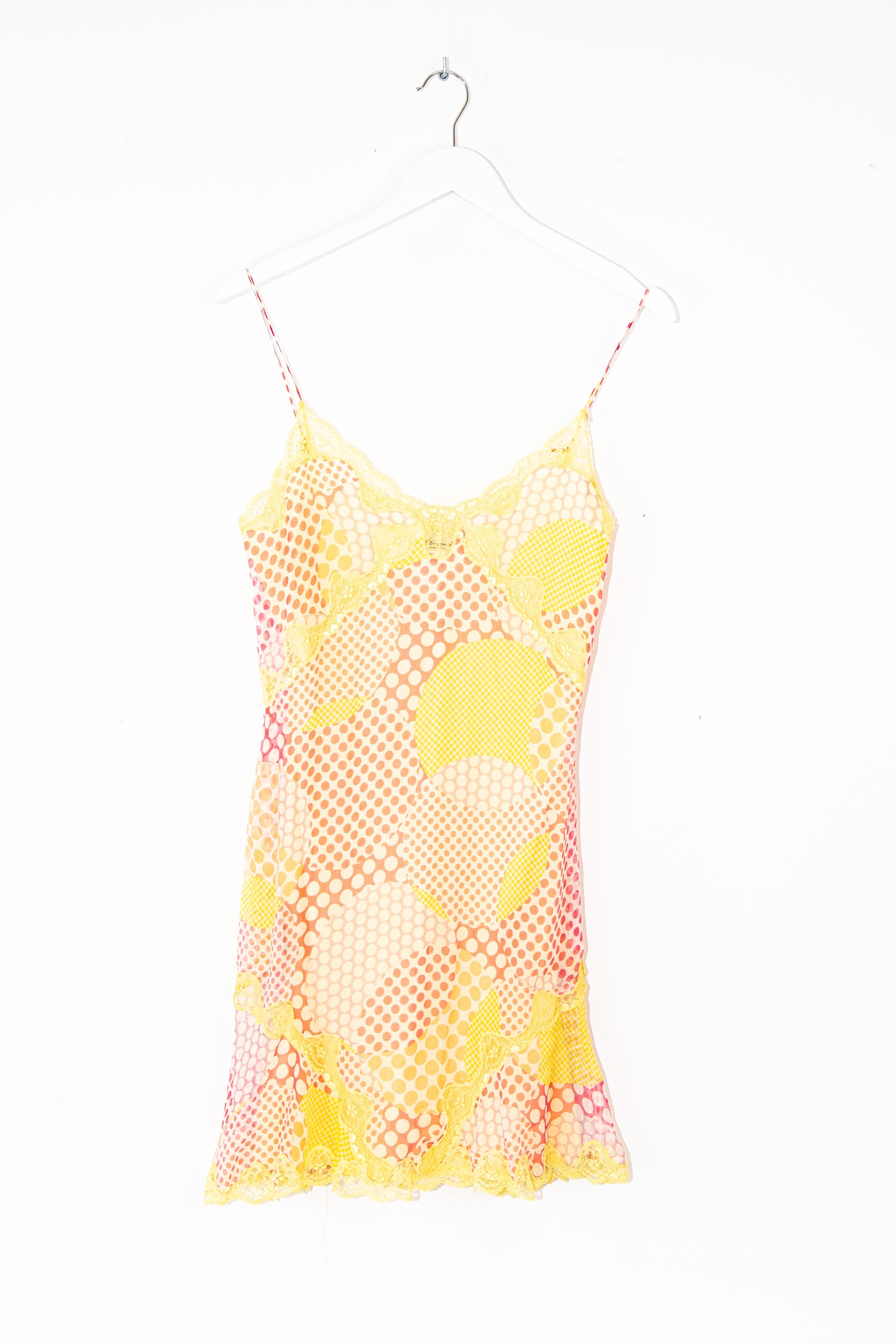 Vintage Blumarine Minikleid mit Punkten und Spitze