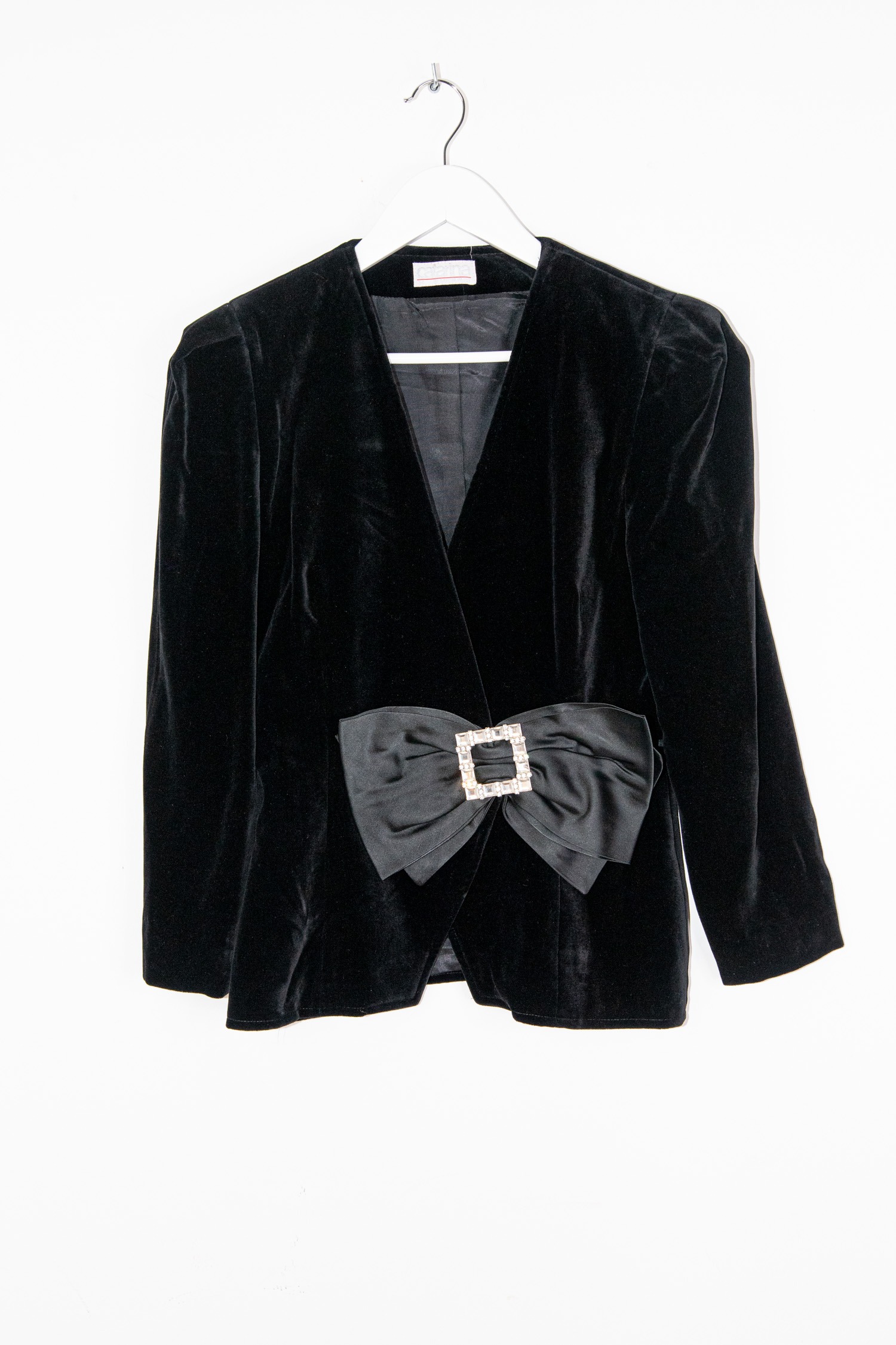 Vintage Catarina Jacke mit großer Schleife in Schwarz