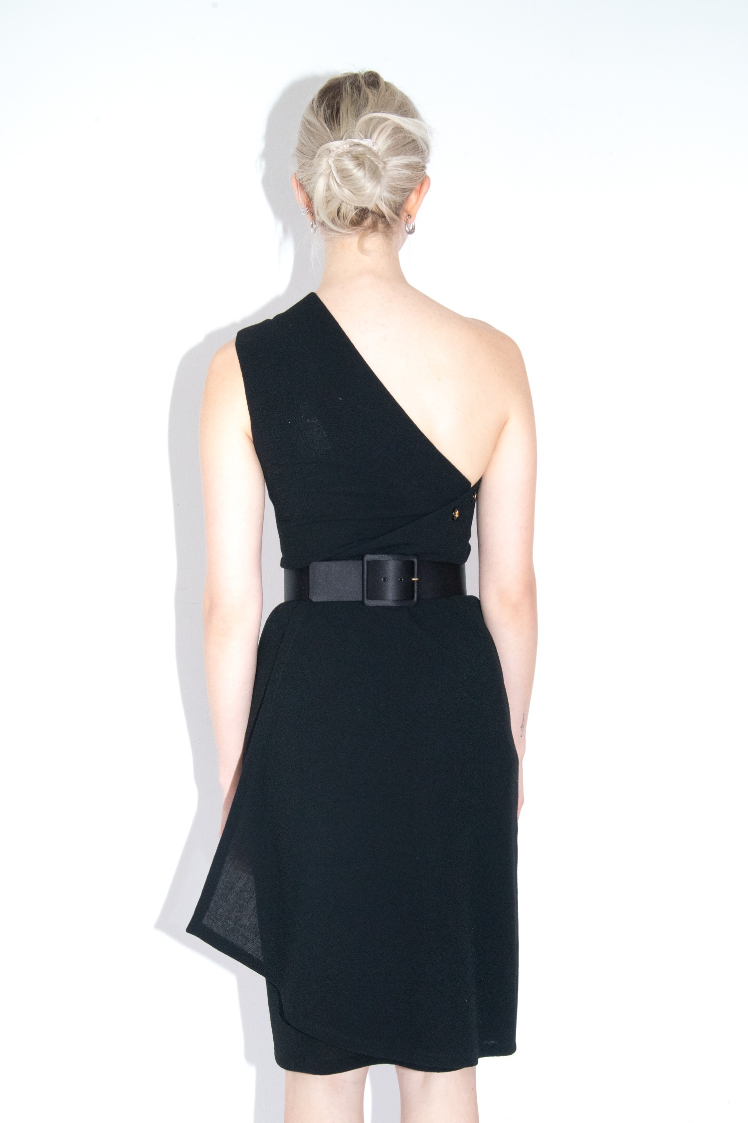 Chanel Vintage One-Shoulder Kleid in Schwarz