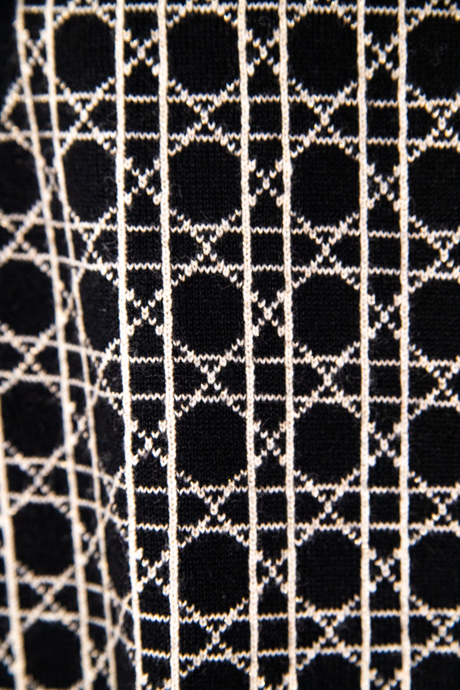 Vintage Dior Pullunder mit grafischem Muster in Schwarz und Weiß