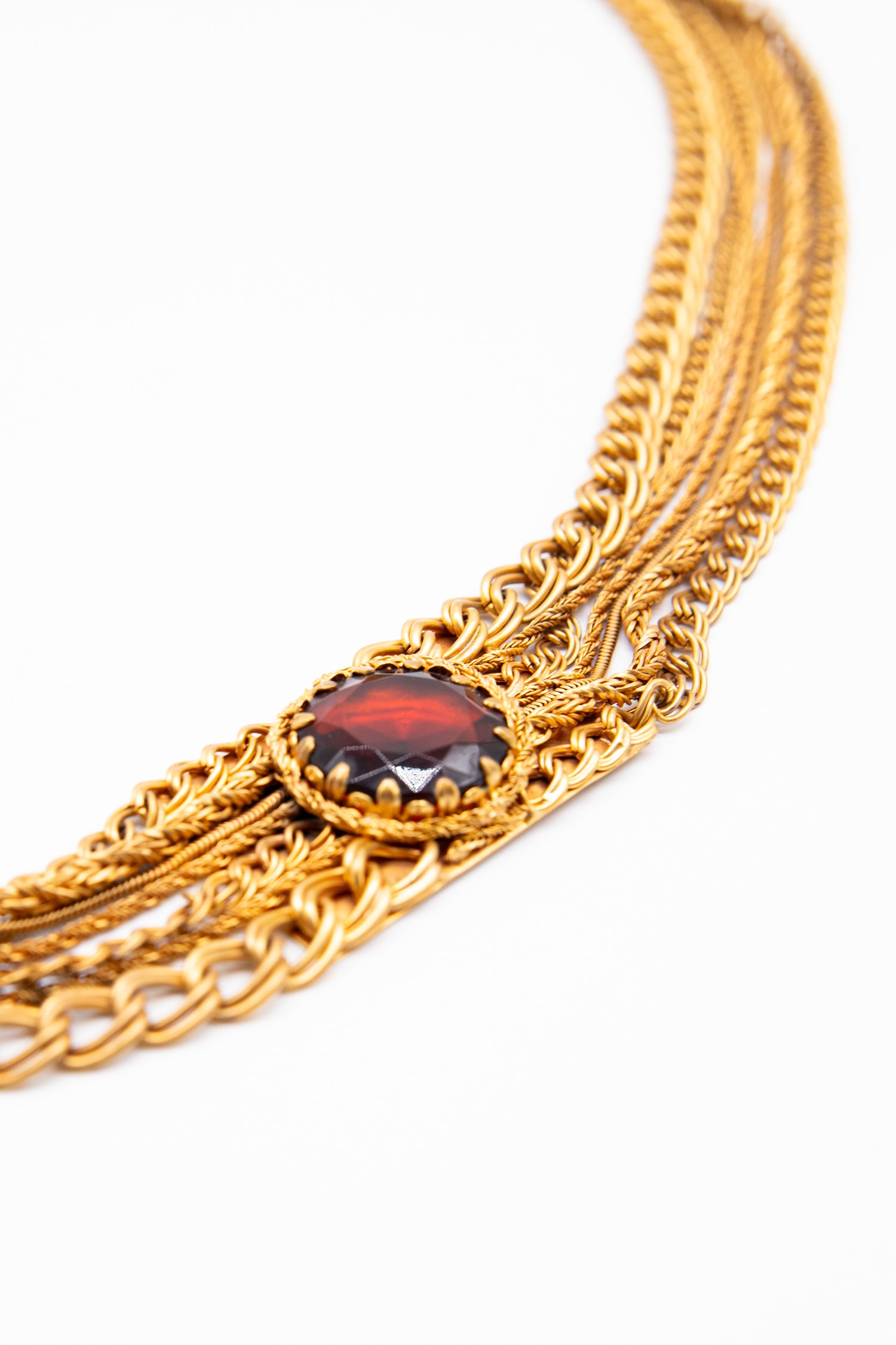 Vintage Halskette in Gold und Rot