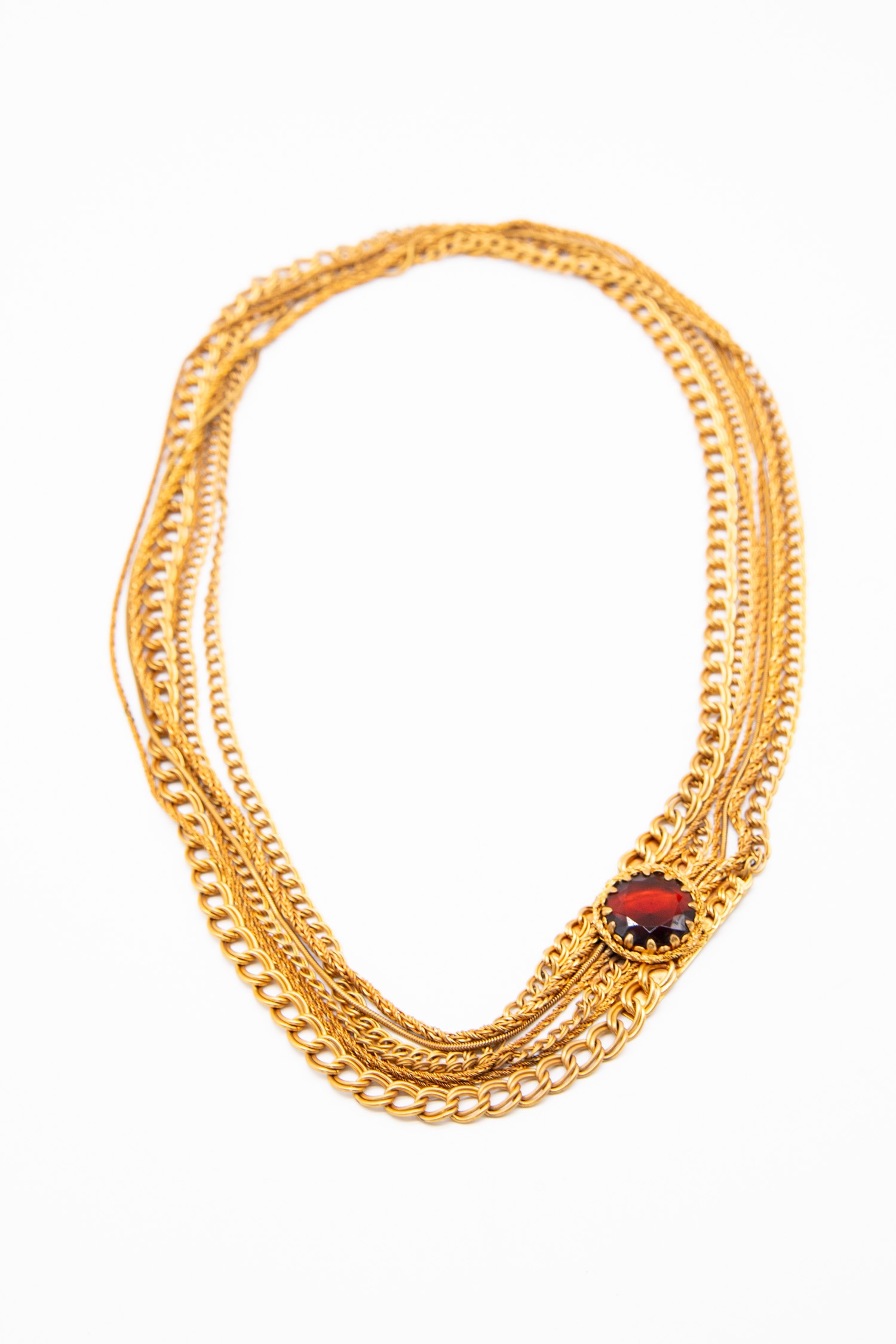 Vintage Halskette in Gold und Rot