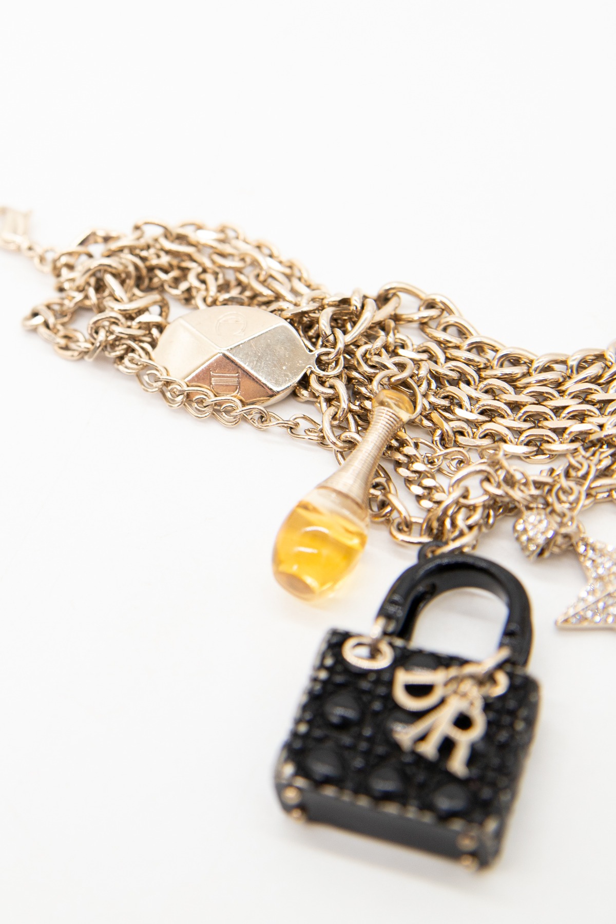 Dior Vintage Armband mit Anhängern in Gold und Schwarz