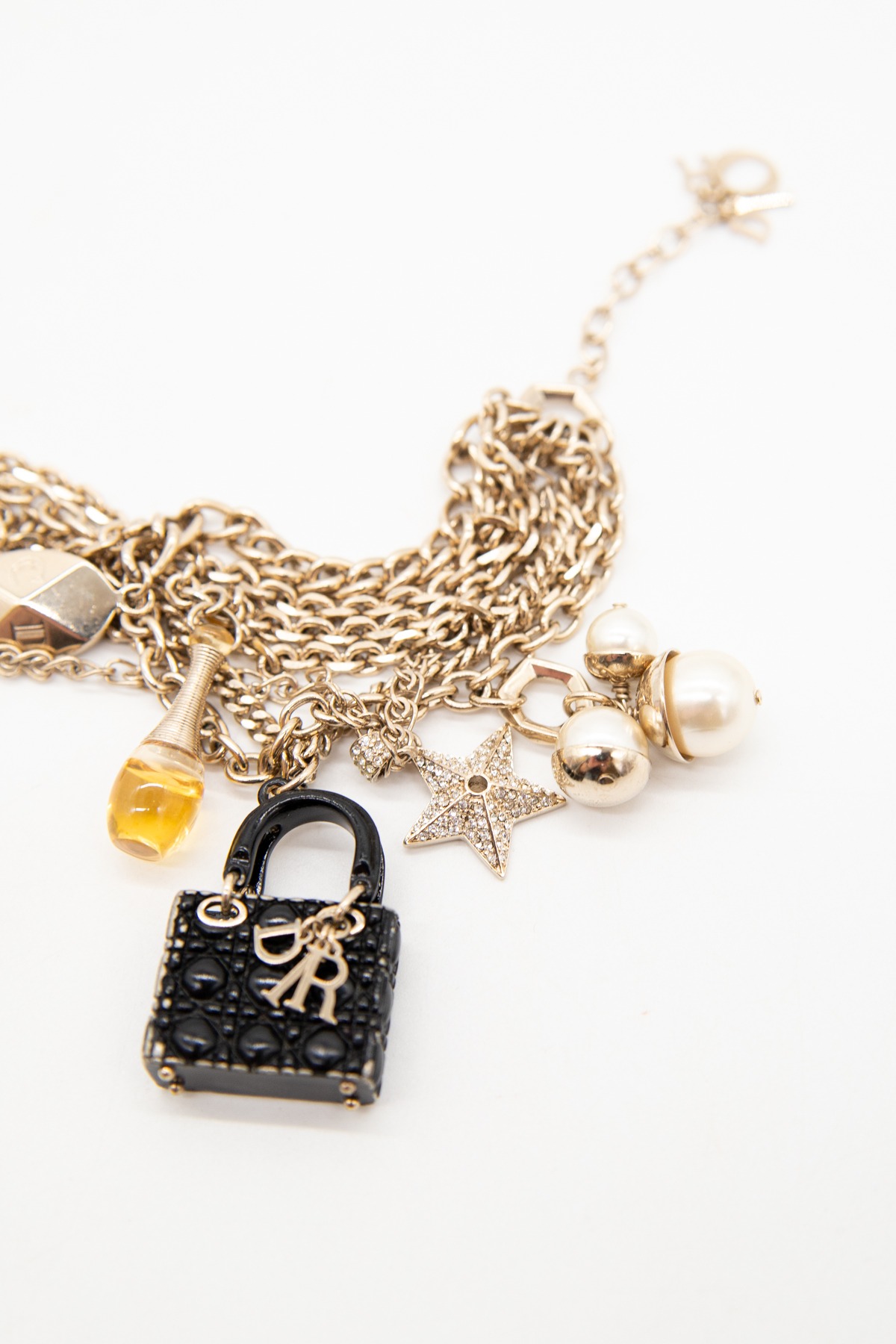 Dior Vintage Armband mit Anhängern in Gold und Schwarz