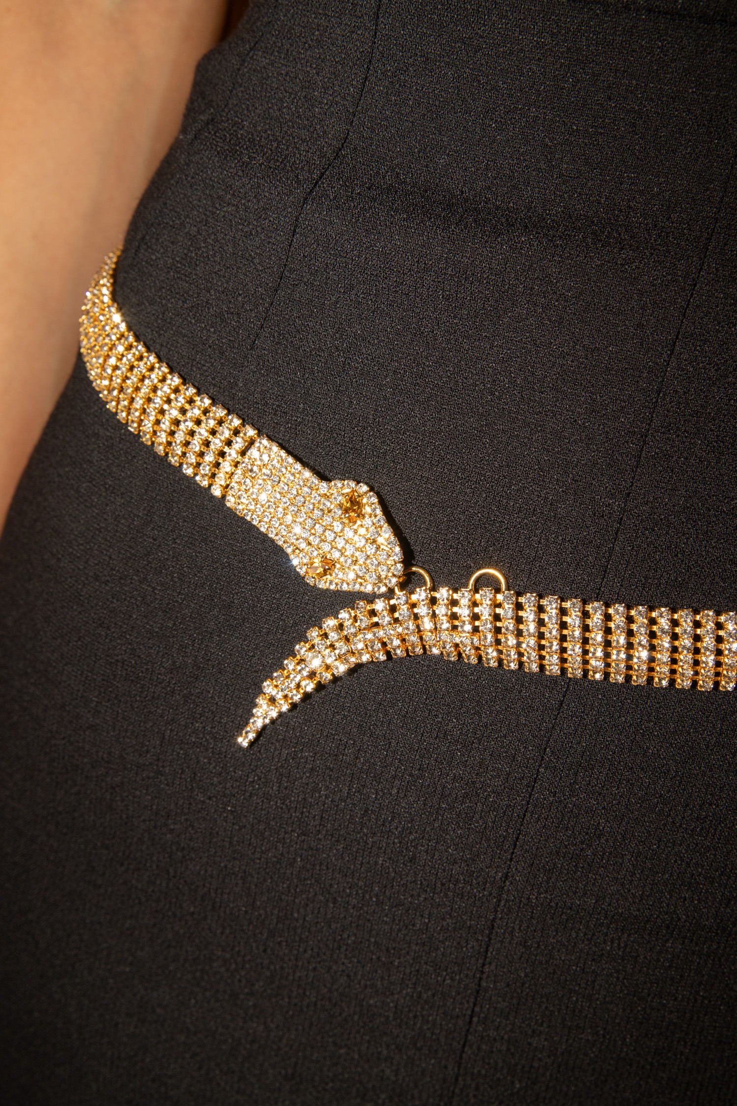 Vintage Dolce & Gabbana Strassgürtel mit Schlangenkopf in Gold