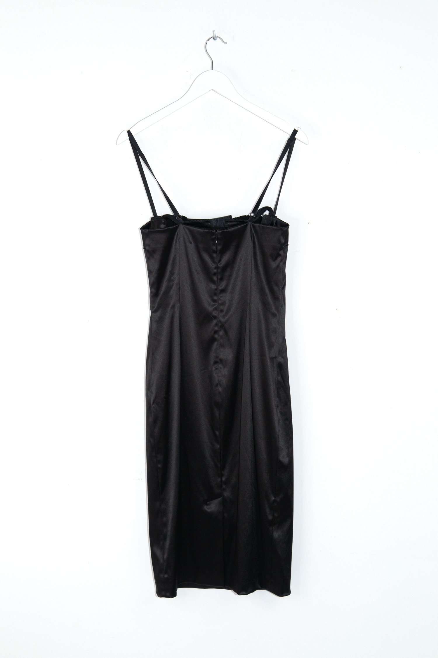 Dolce & Gabbana Trägerkleid aus Satin in Schwarz
