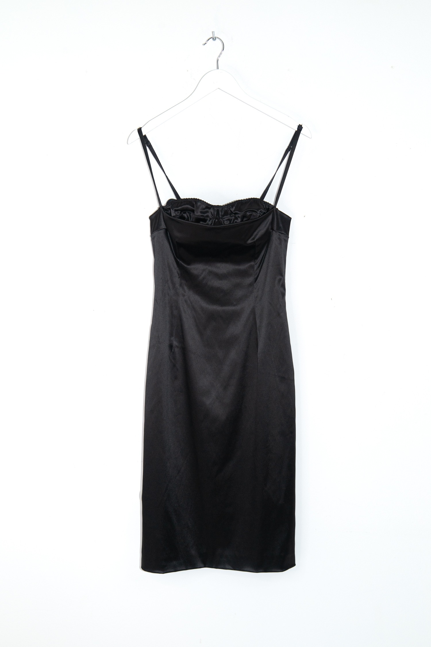 Dolce & Gabbana Trägerkleid aus Satin in Schwarz