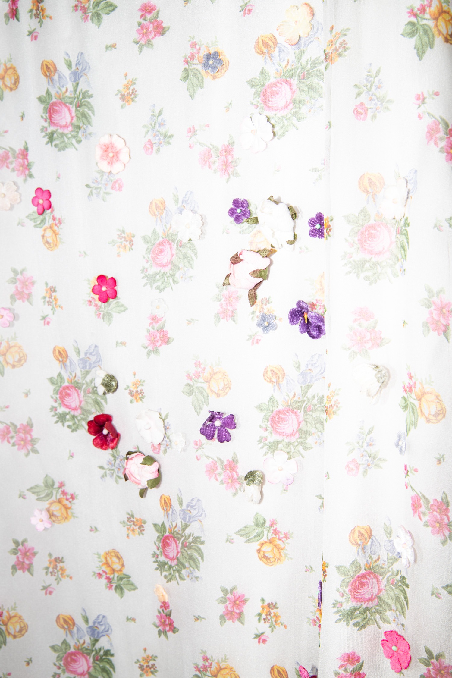Vintage Dolce & Gabbana Rock mit Blumenmuster in Hellgrau
