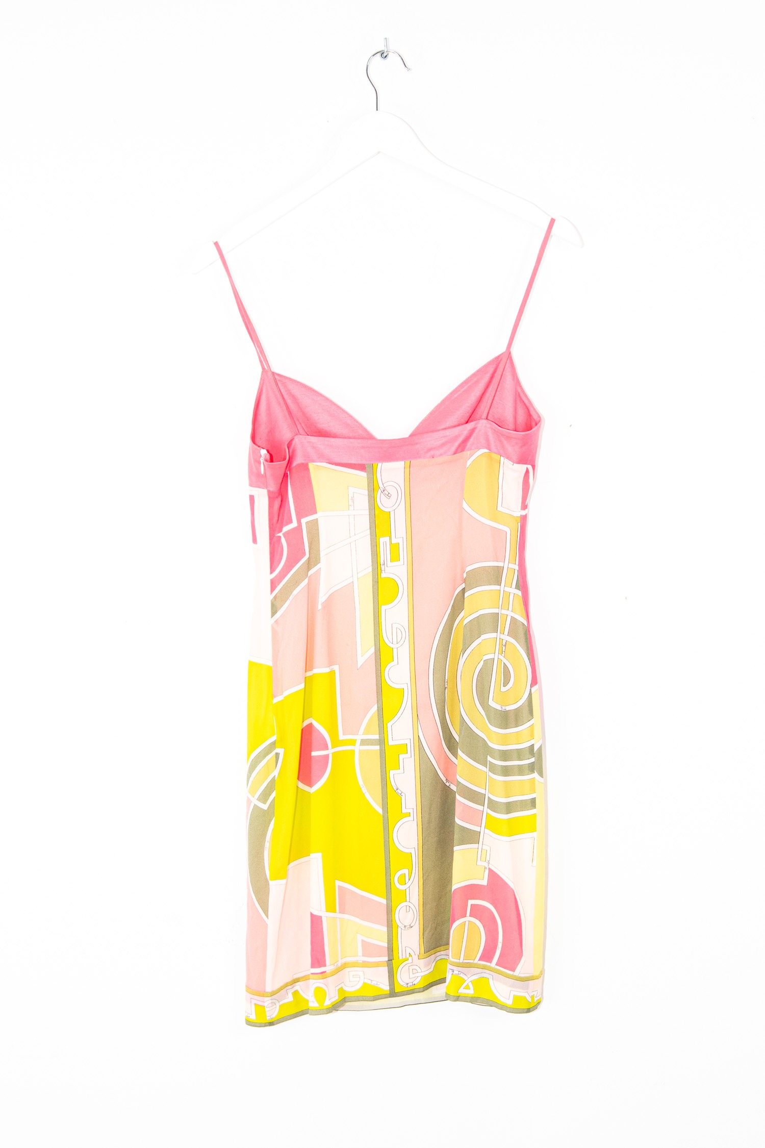 Vintage Emilio Pucci Minikleid mit Mustern in Pink und Gelb