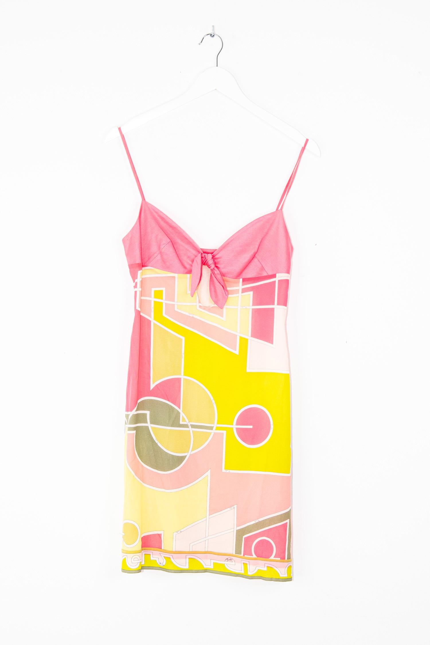 Vintage Emilio Pucci Minikleid mit Mustern in Pink und Gelb