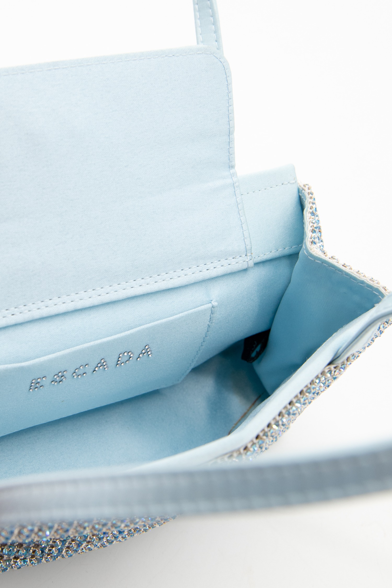 Escada Vintage Abendtasche in Hellblau mit Strasssteinen