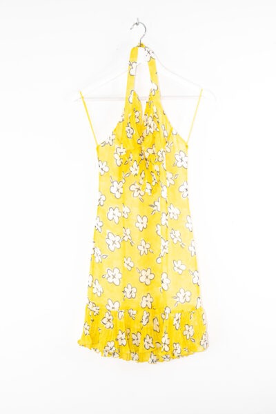 Escada Minikleid mit Blumenprint und Spitze in Rosa