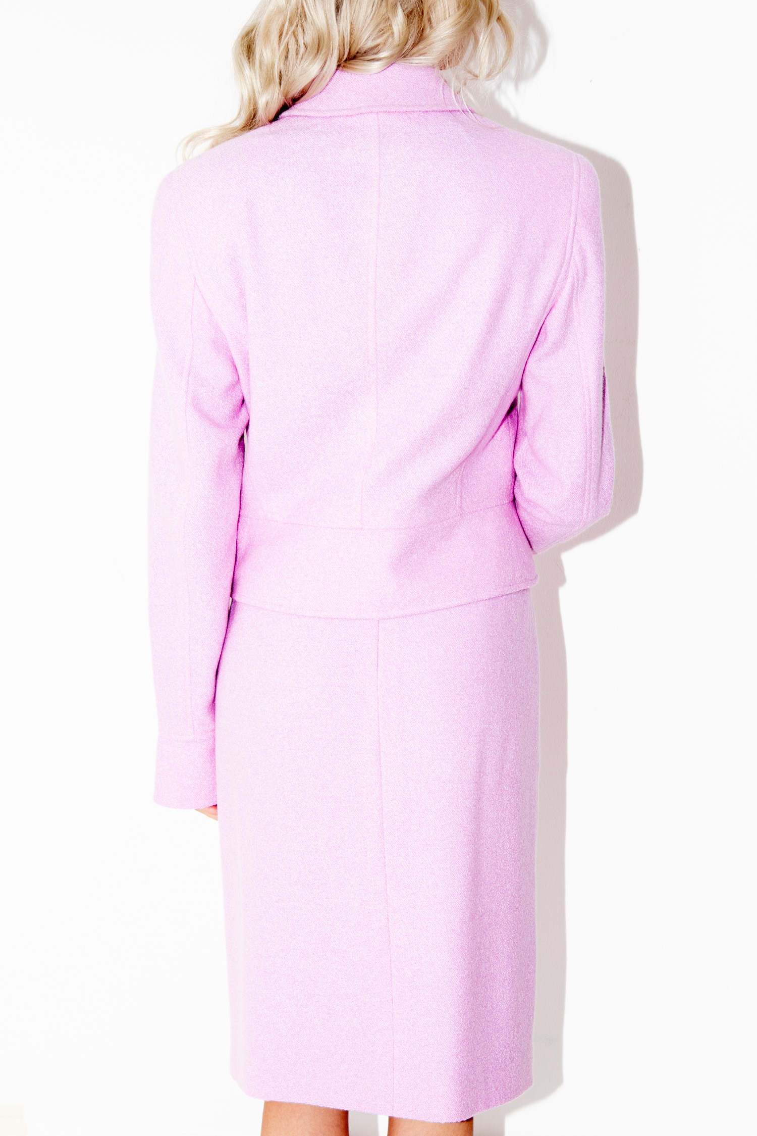 Vintage Escada Kostüm mit Blumen-Applikationen in Rosa