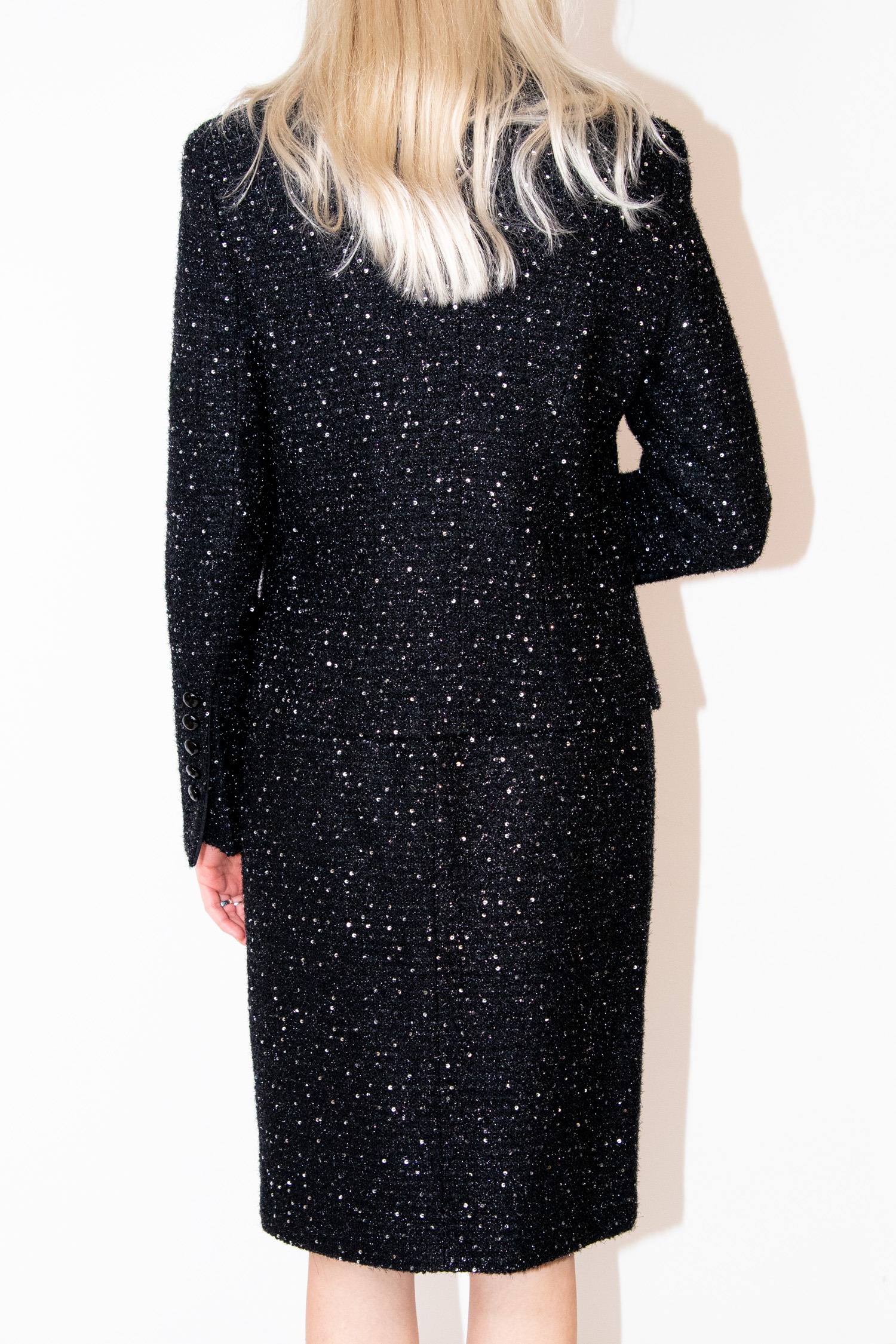 Vintage Escada Kostüm mit Pailletten in Schwarz und Silber