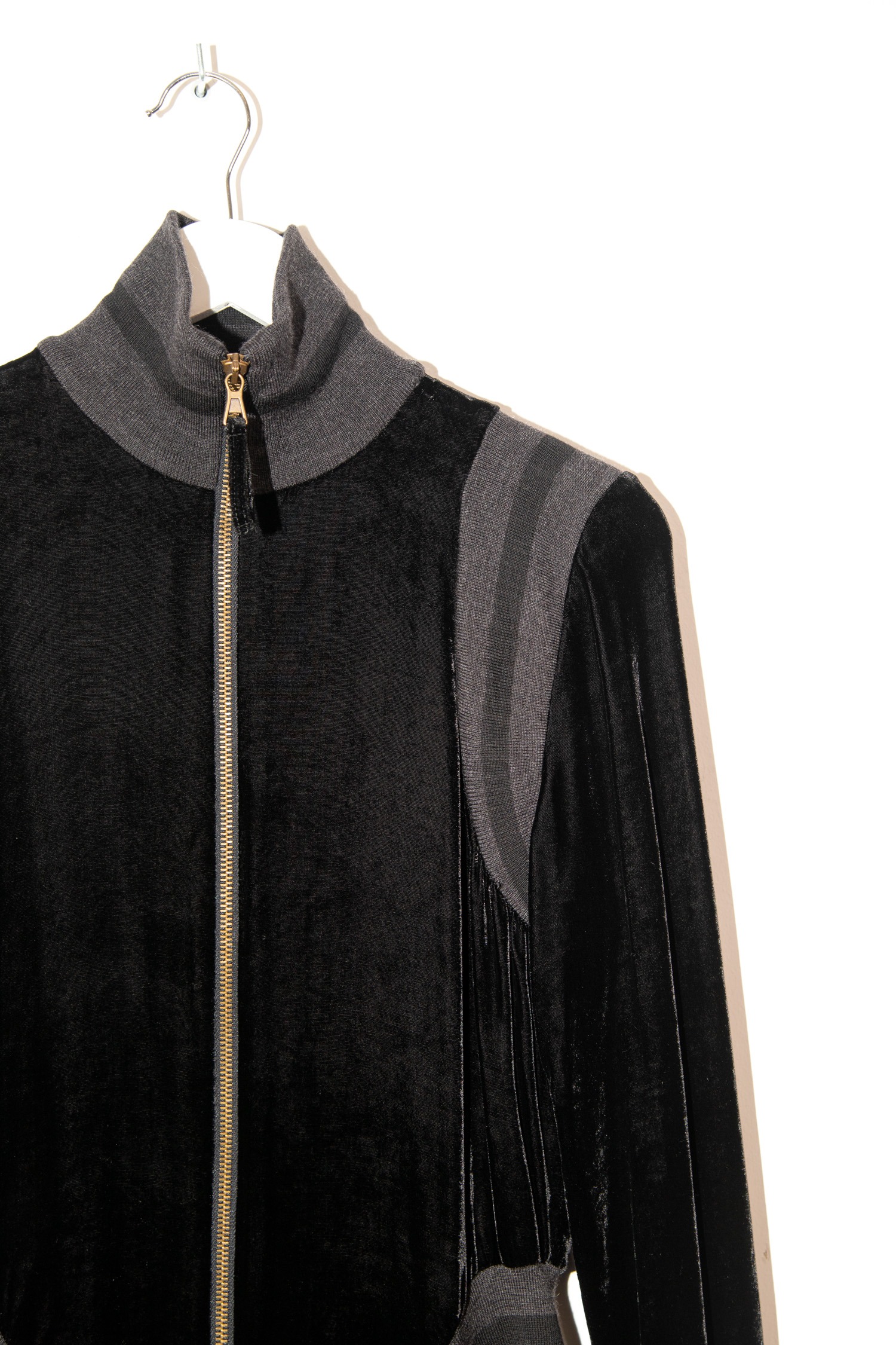 Vintage Jean Paul Gaultier Jacke mit Rippstrickdetails in Schwarz