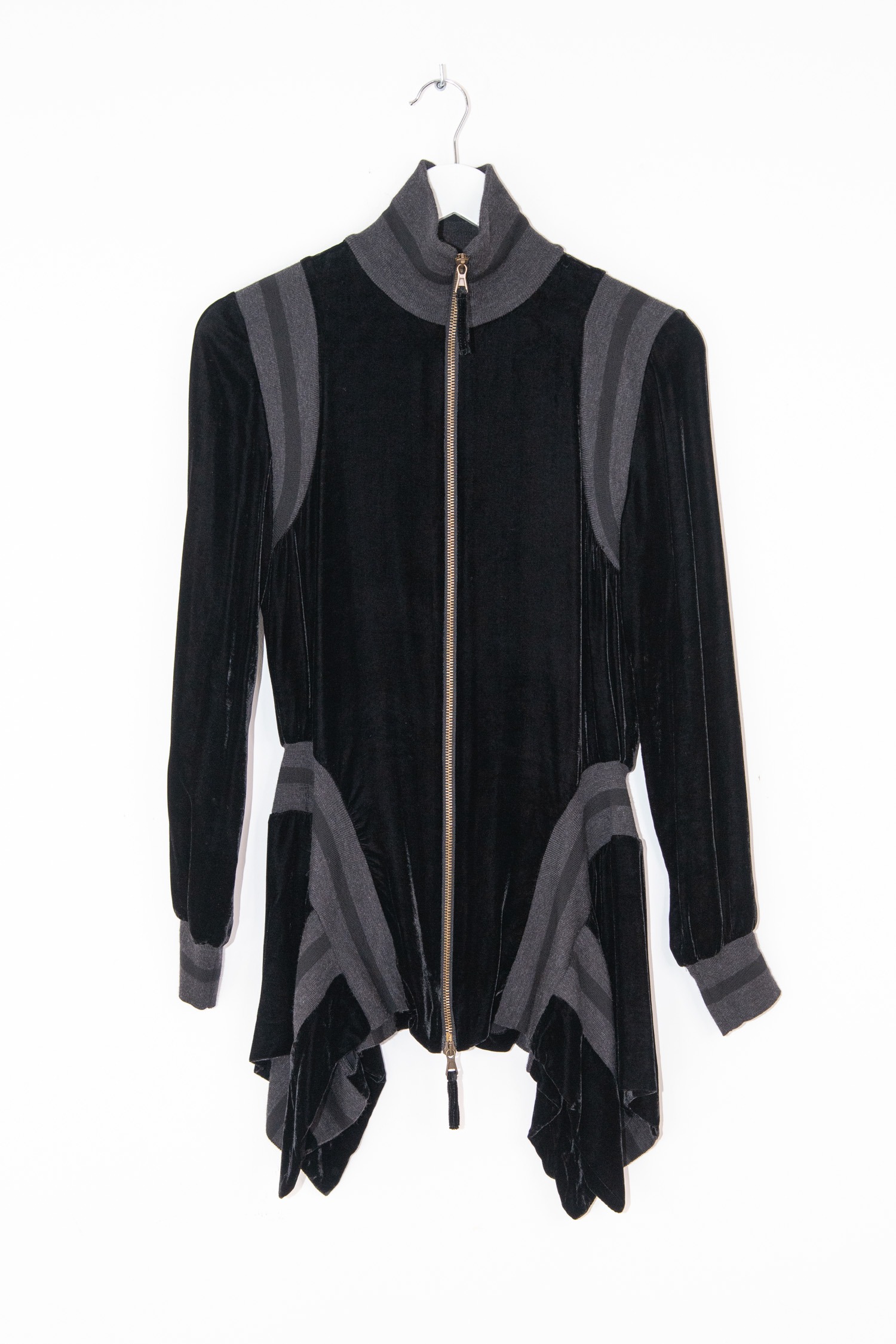 Vintage Jean Paul Gaultier Jacke mit Rippstrickdetails in Schwarz