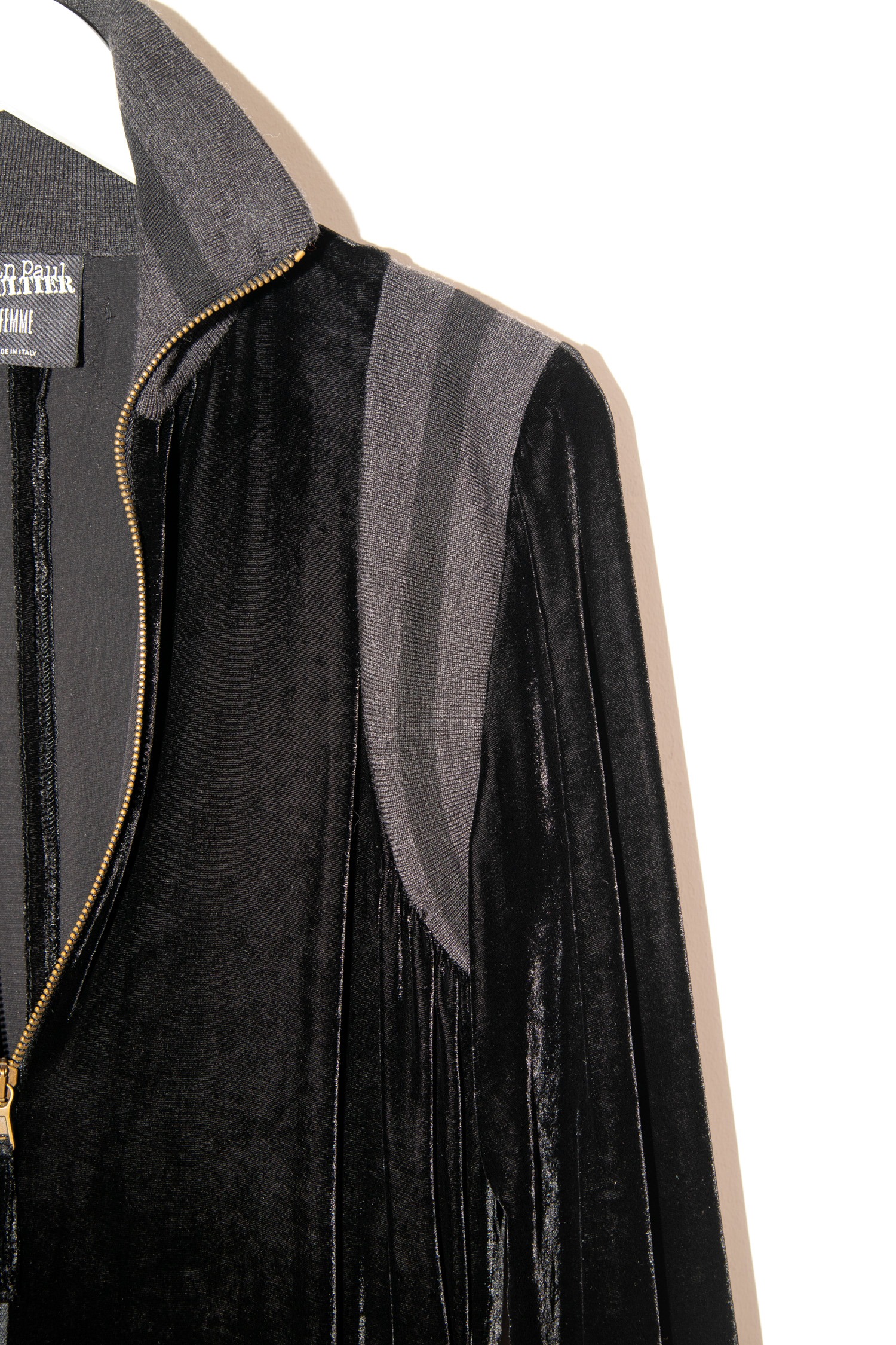 Vintage Jean Paul Gaultier Jacke mit Rippstrickdetails in Schwarz