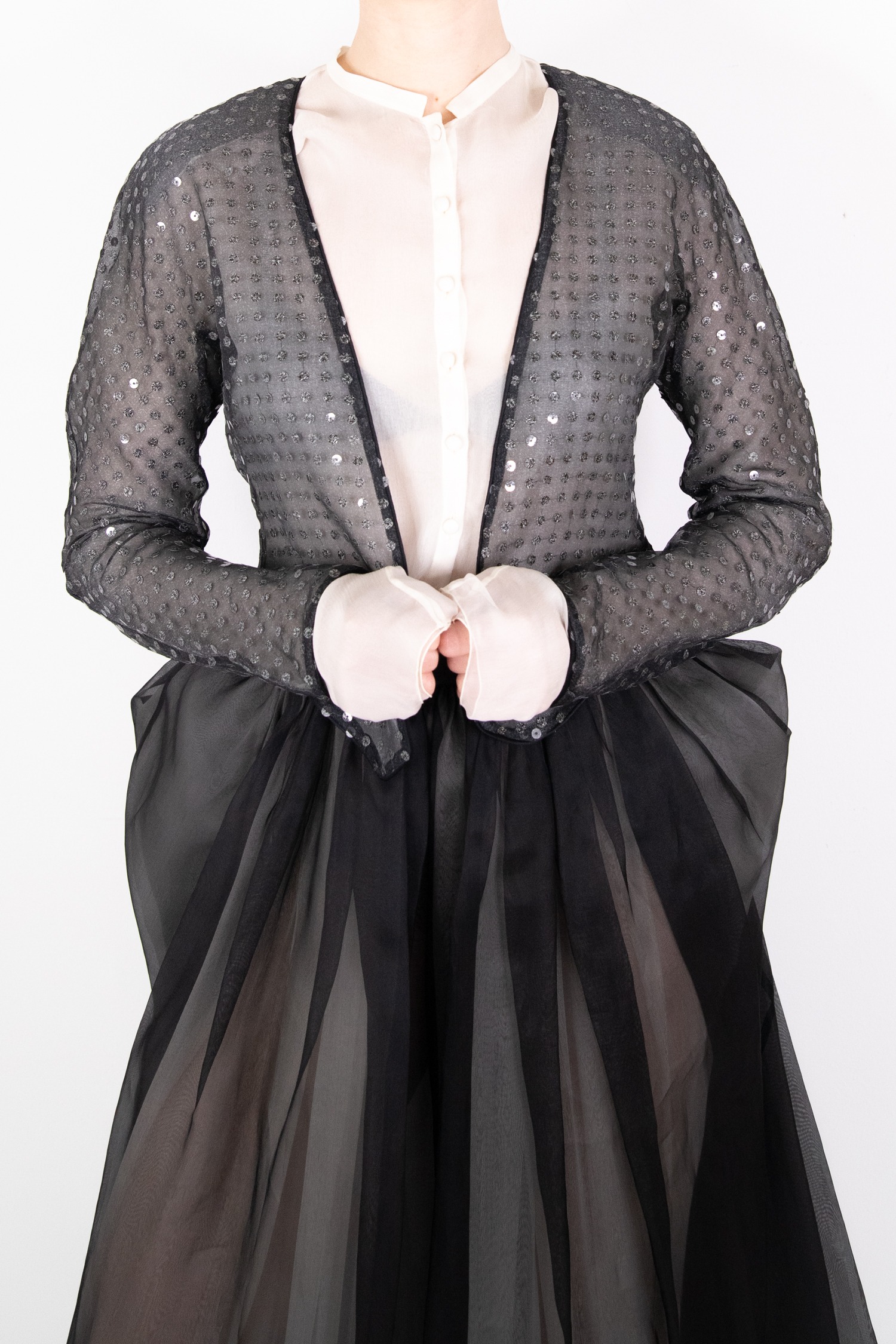 Giorgio Armani Vintage extravagantes Set aus Bluse, Blazer und Maxi-Hose