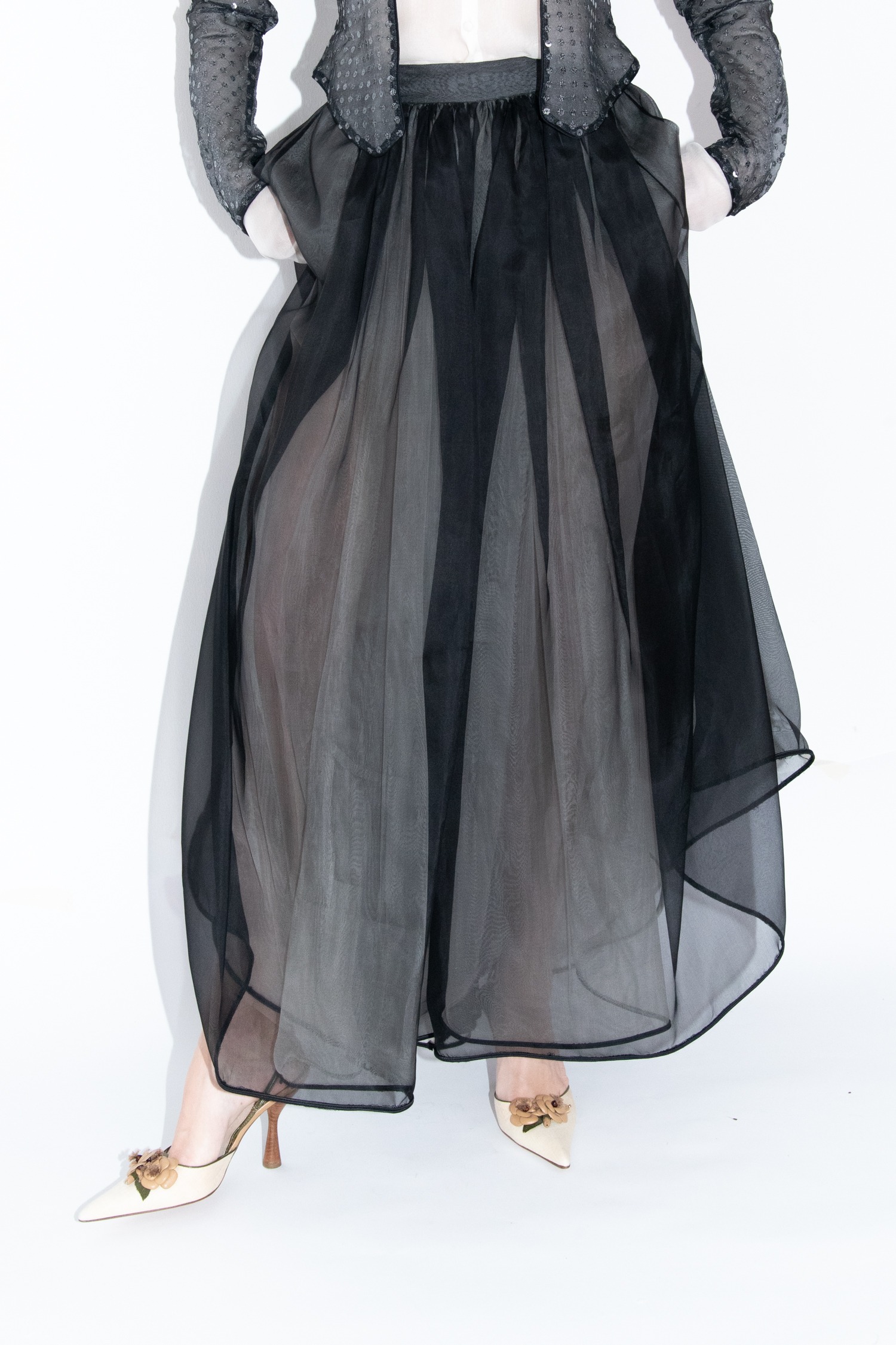 Giorgio Armani Vintage extravagantes Set aus Bluse, Blazer und Maxi-Hose