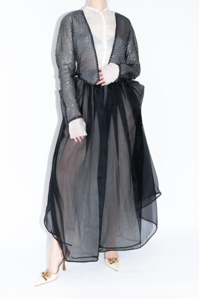 Giorgio Armani Vintage extravagantes Set aus Bluse, Blazer und Maxi-Hose