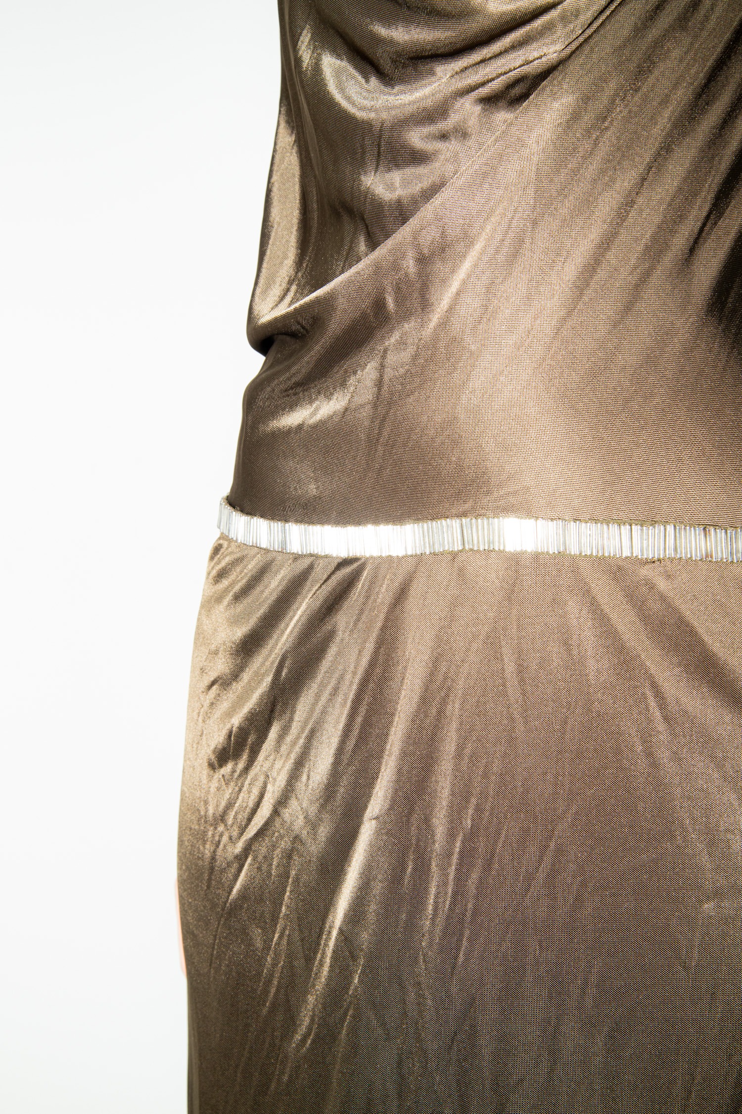 Gucci Abendkleid mit Perlen in Olivgrün