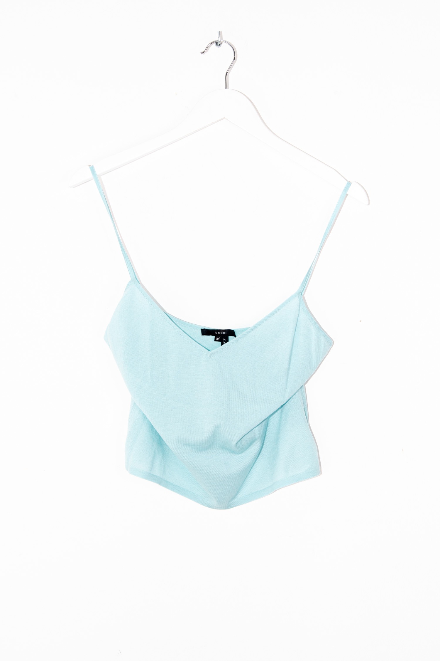 Vintage Gucci Strickset aus Top und Strickjacke in Helltürkis