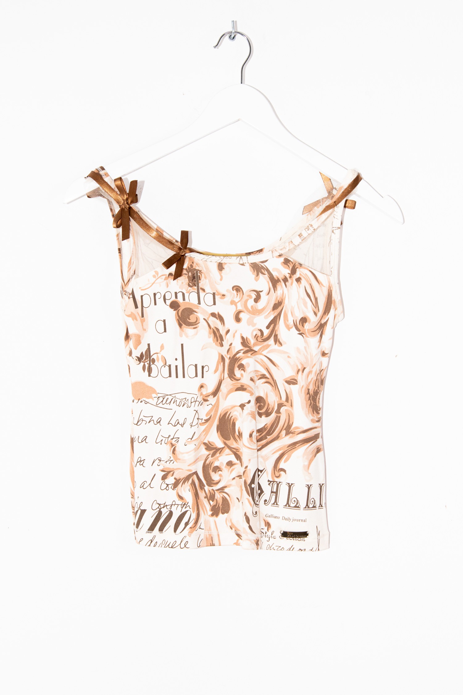 Vintage John Galliano Set aus Jacke und Top in Beige und Braun