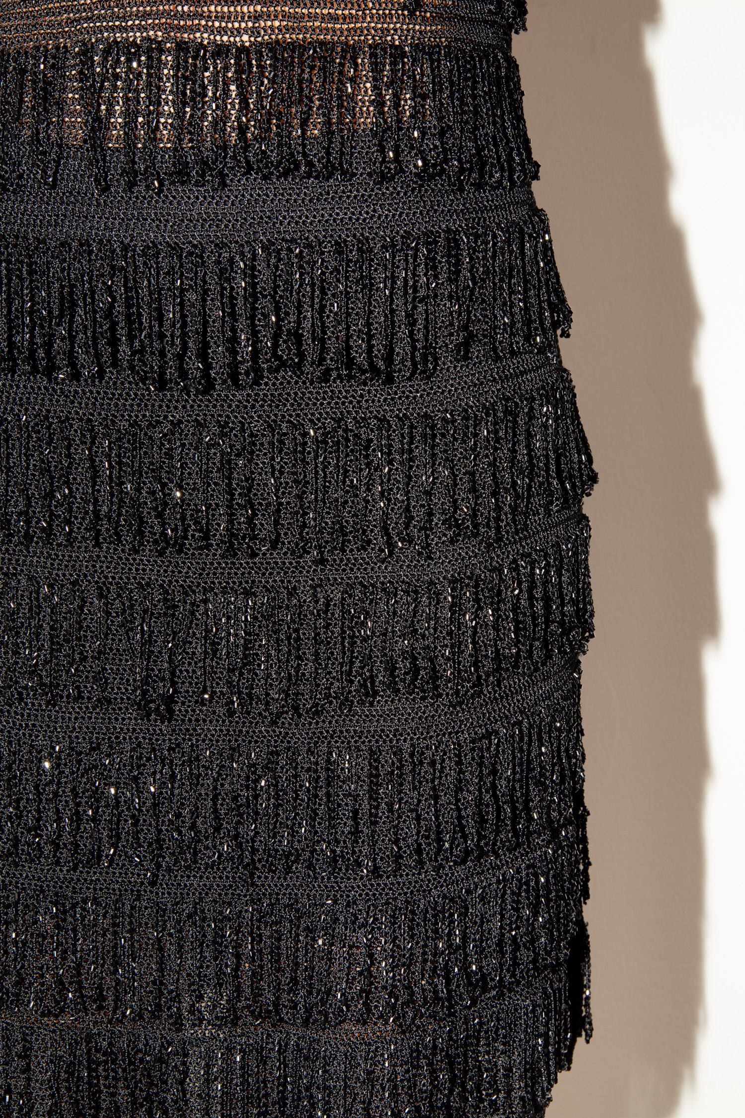 Vintage Ritmo di Perla Minikleid mit Perlen in Schwarz