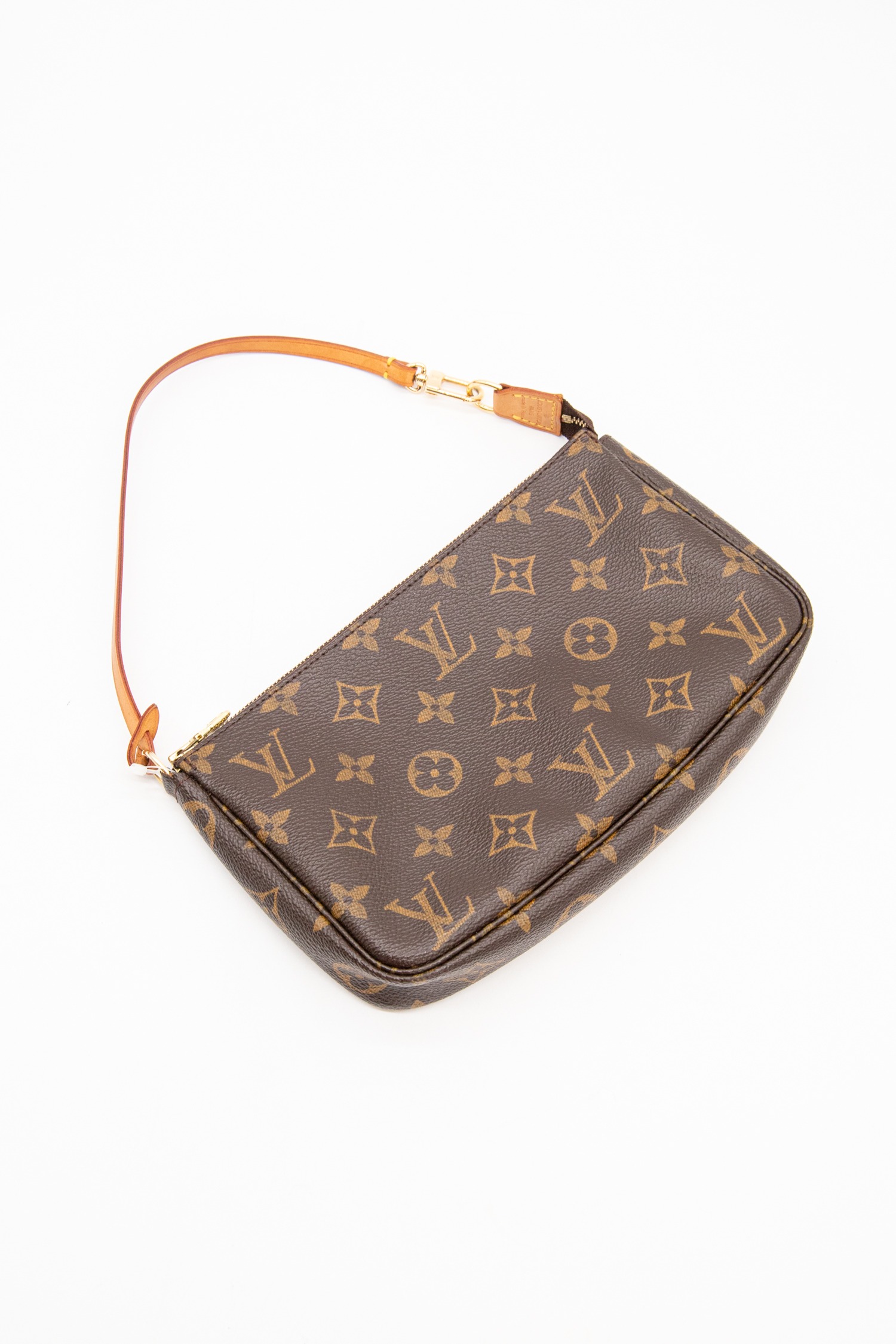 Louis Vuitton „Pochette“ in Dunkelbraun und Gold