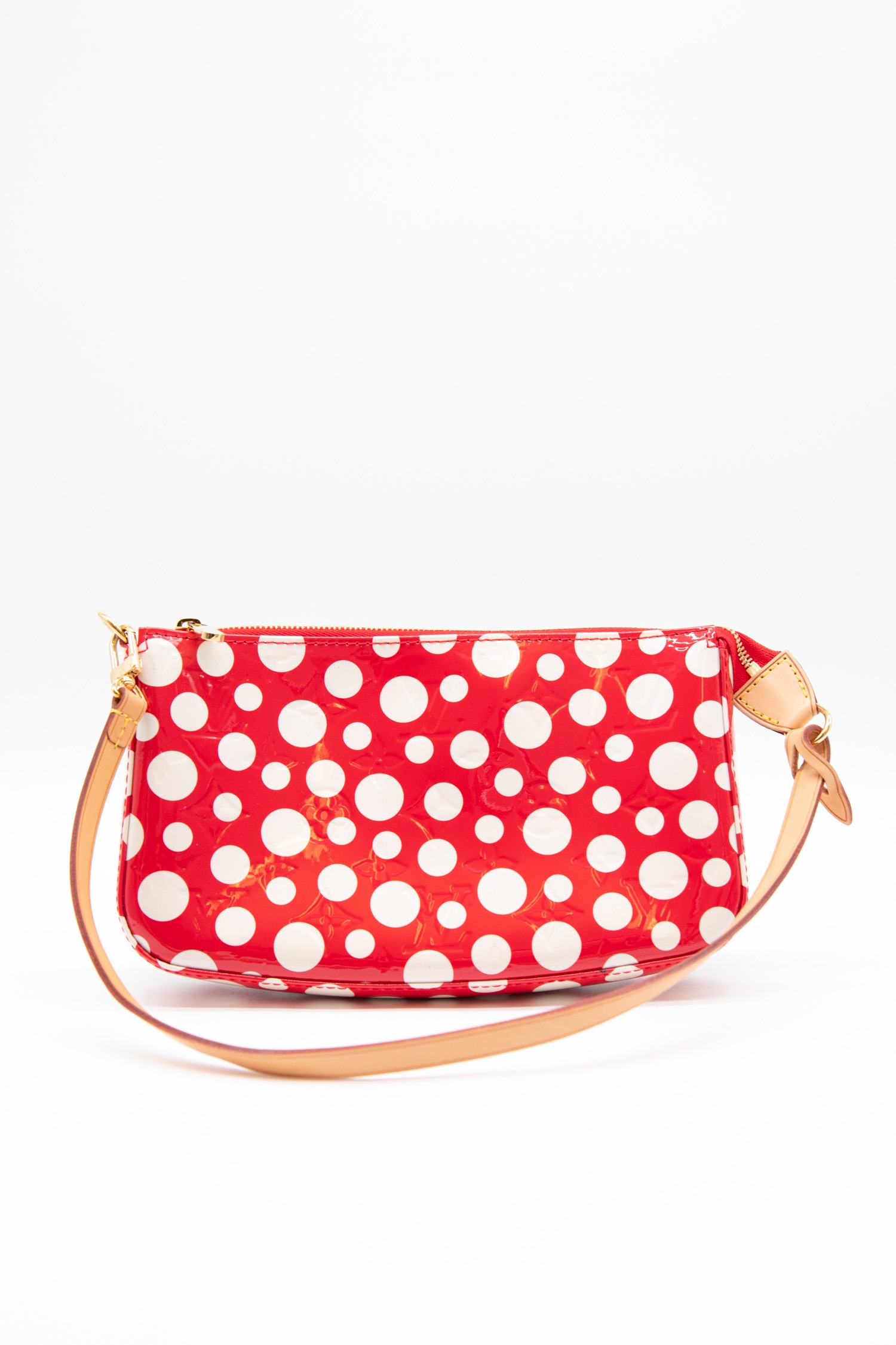 Vintage Louis Vuitton x Yayoi Kusama "Pouchette" Handtasche gepunktet in Rot