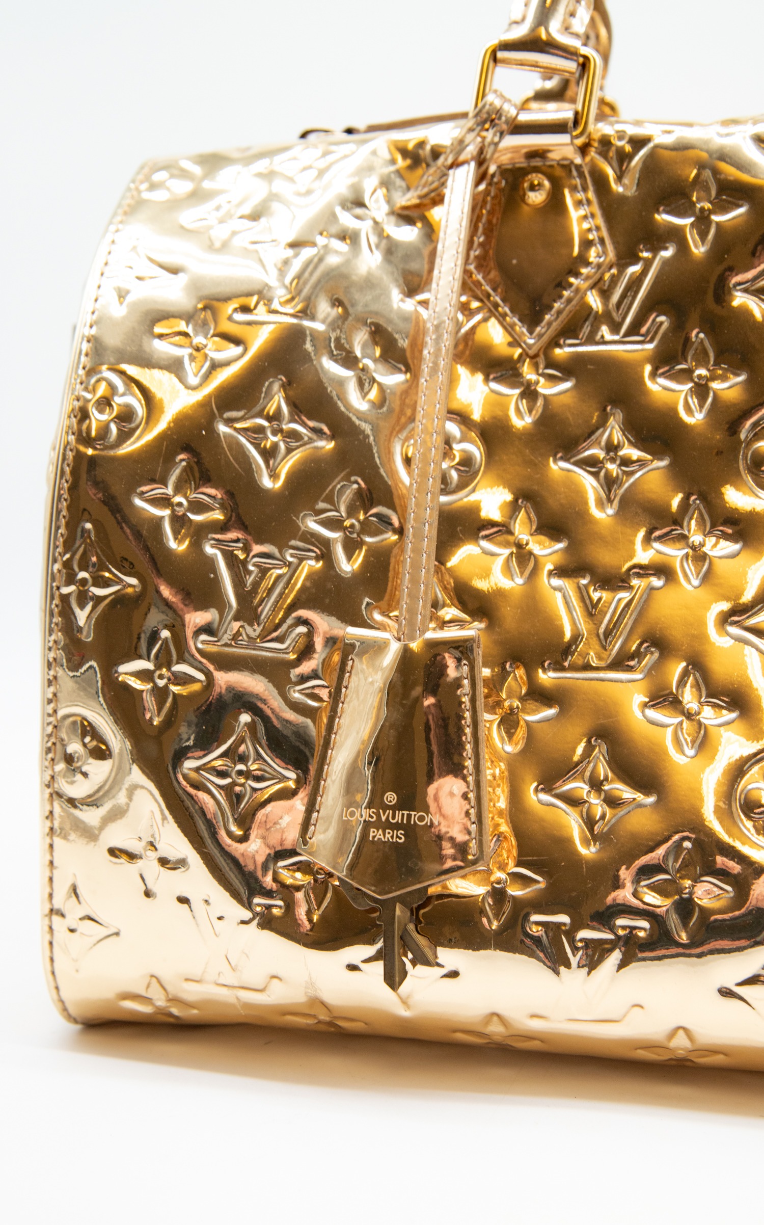 Vintage Louis Vuitton "Speedy Monogramm Miroir" Tasche in Gold