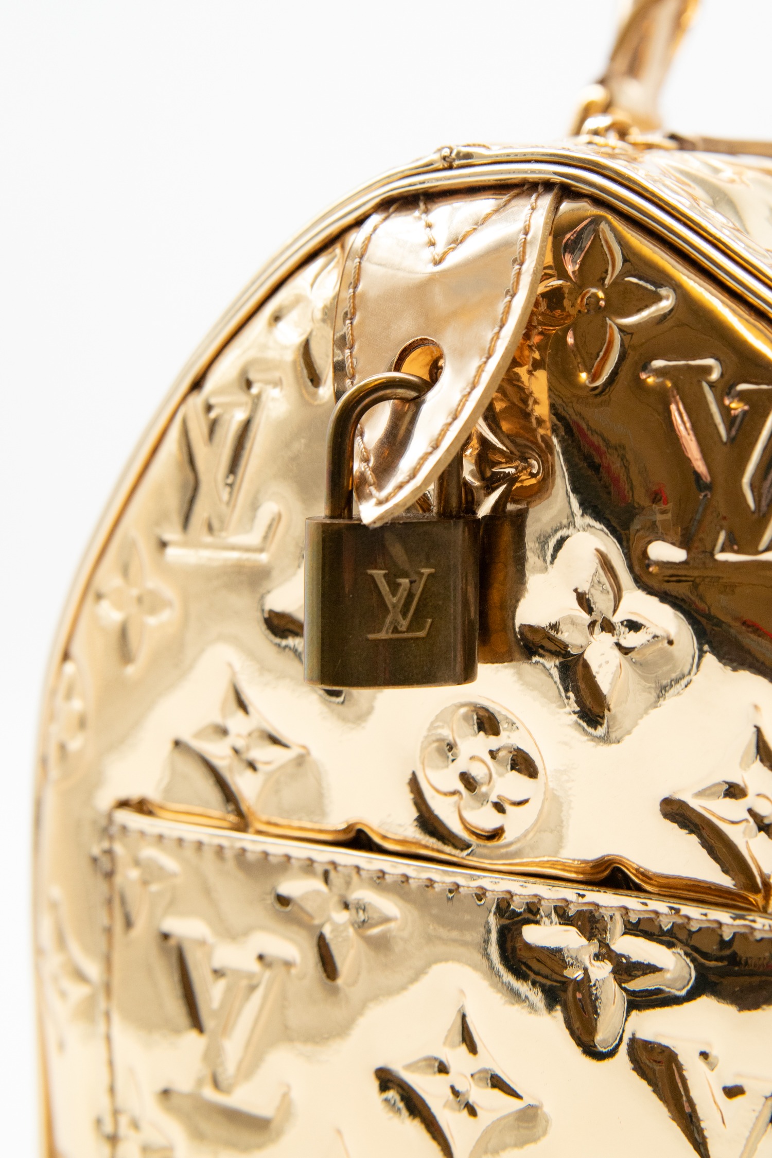 Vintage Louis Vuitton "Speedy Monogramm Miroir" Tasche in Gold