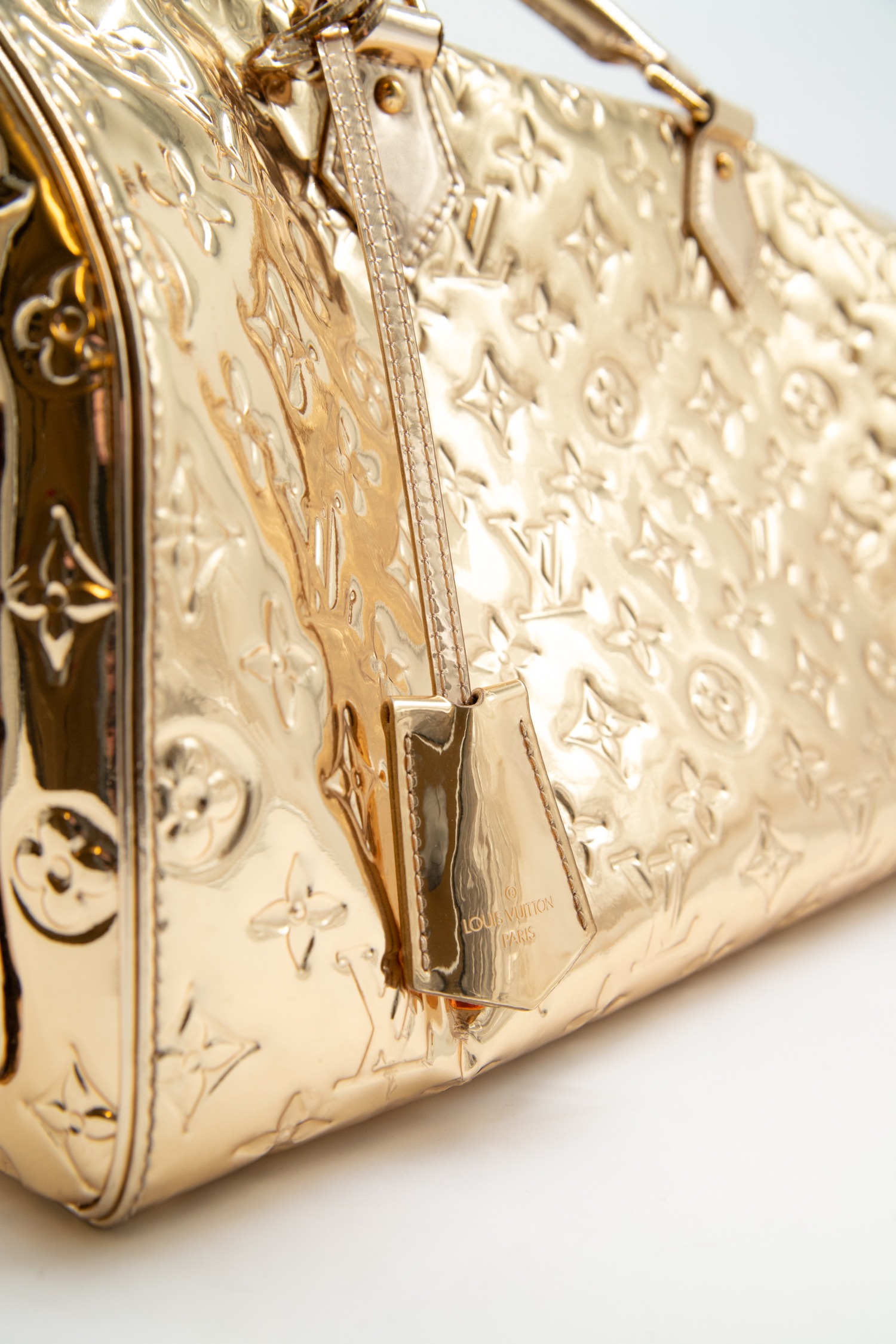 Vintage Louis Vuitton "Speedy Monogramm Miroir" Tasche in Gold