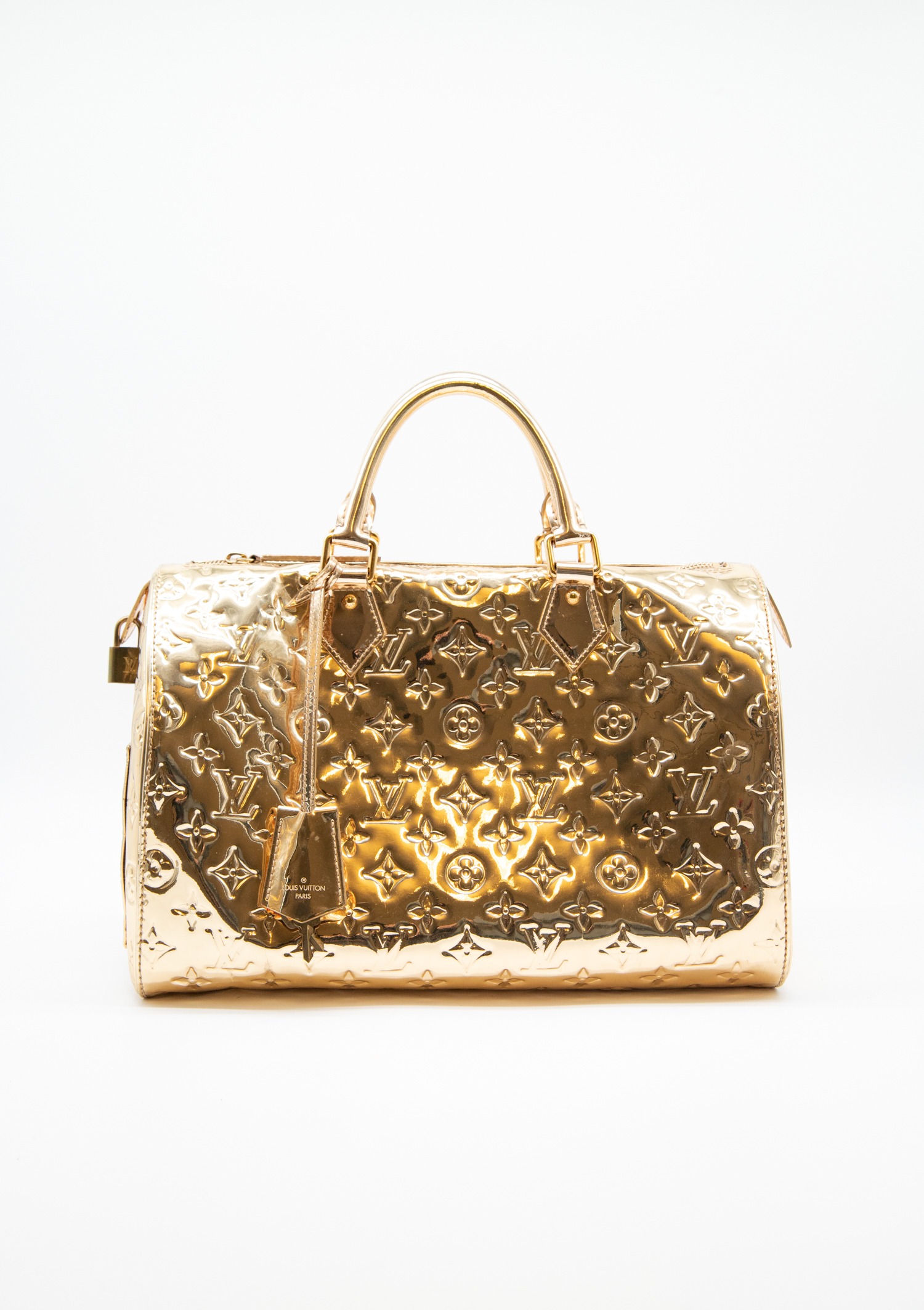 Vintage Louis Vuitton "Speedy Monogramm Miroir" Tasche in Gold