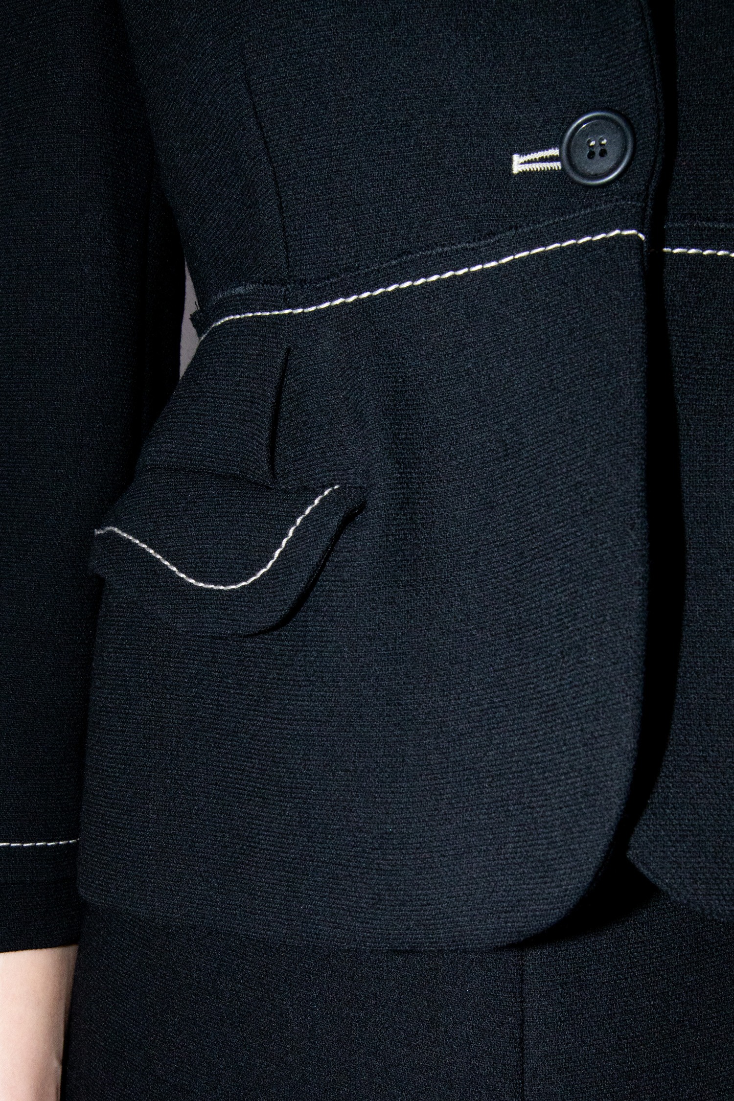 Vintage Miu Miu Kostüm mit Ziernaht in Schwarz