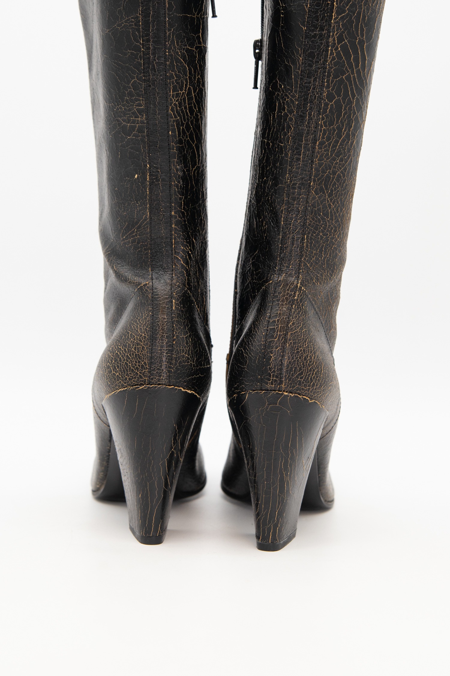 Miu Miu Vintage FW 2001 Stiefel in Schwarz und Beige
