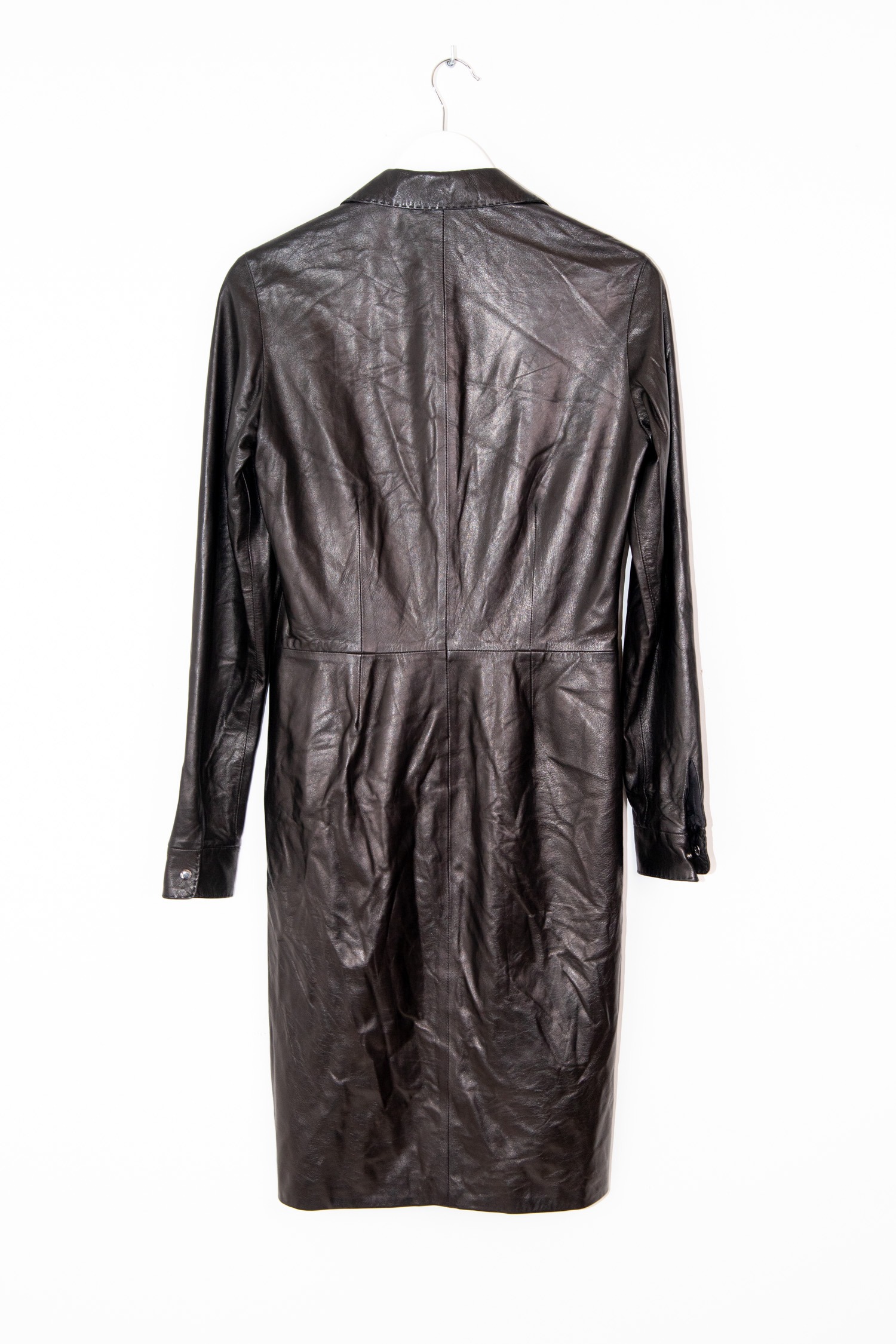 Vintage Ralph Lauren Lederkleid in Schwarz