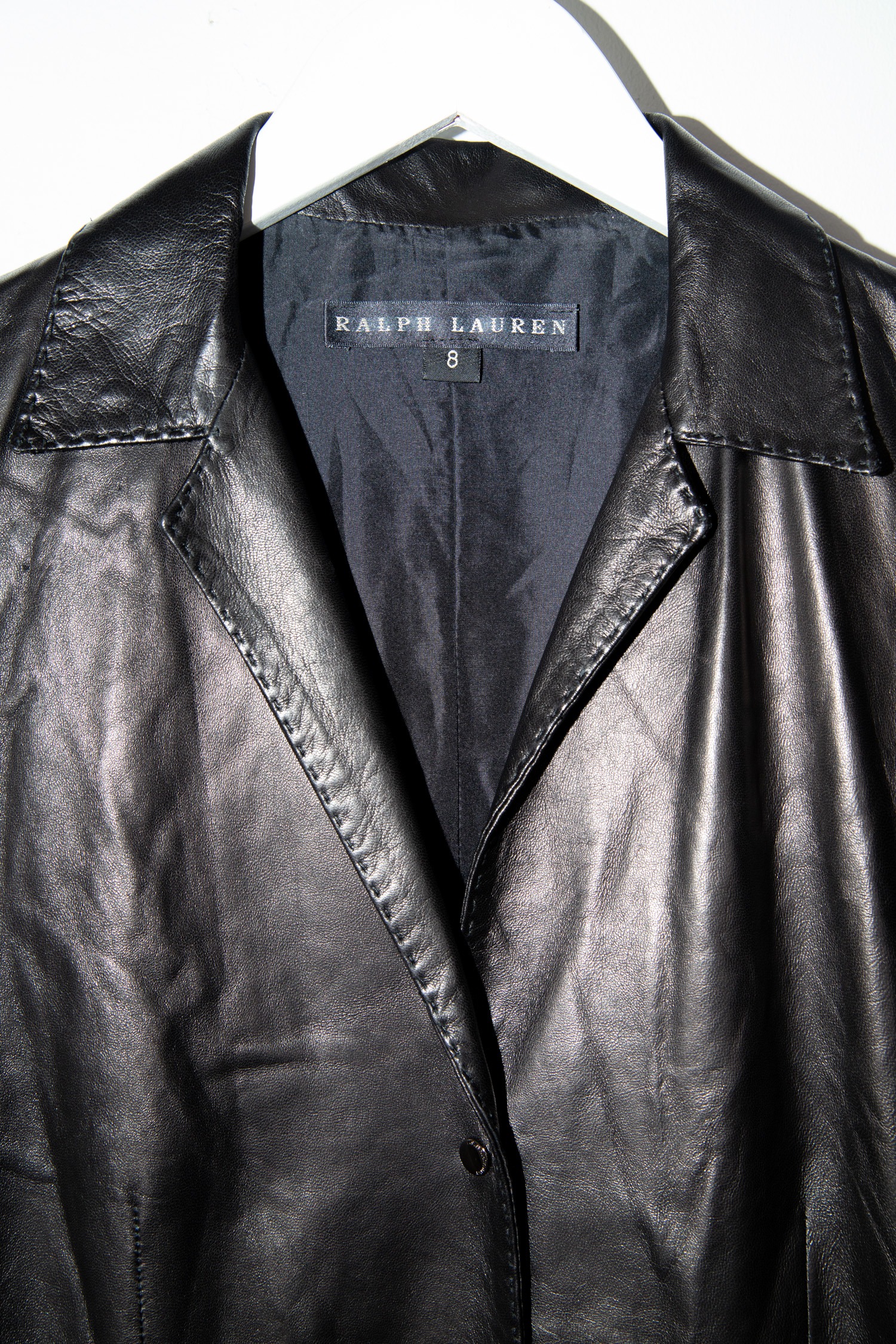 Vintage Ralph Lauren Lederkleid in Schwarz